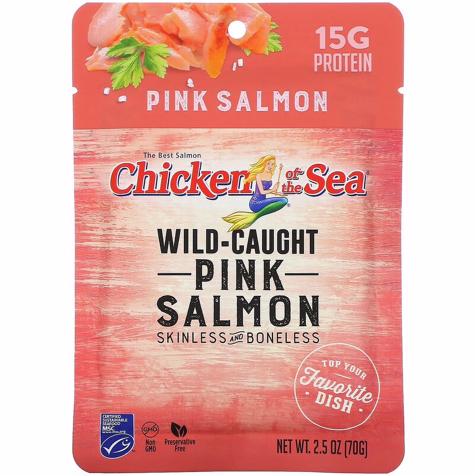 Chicken of the Sea, Wild-Caught Pink Salmon, 2.5 oz Pack of 4