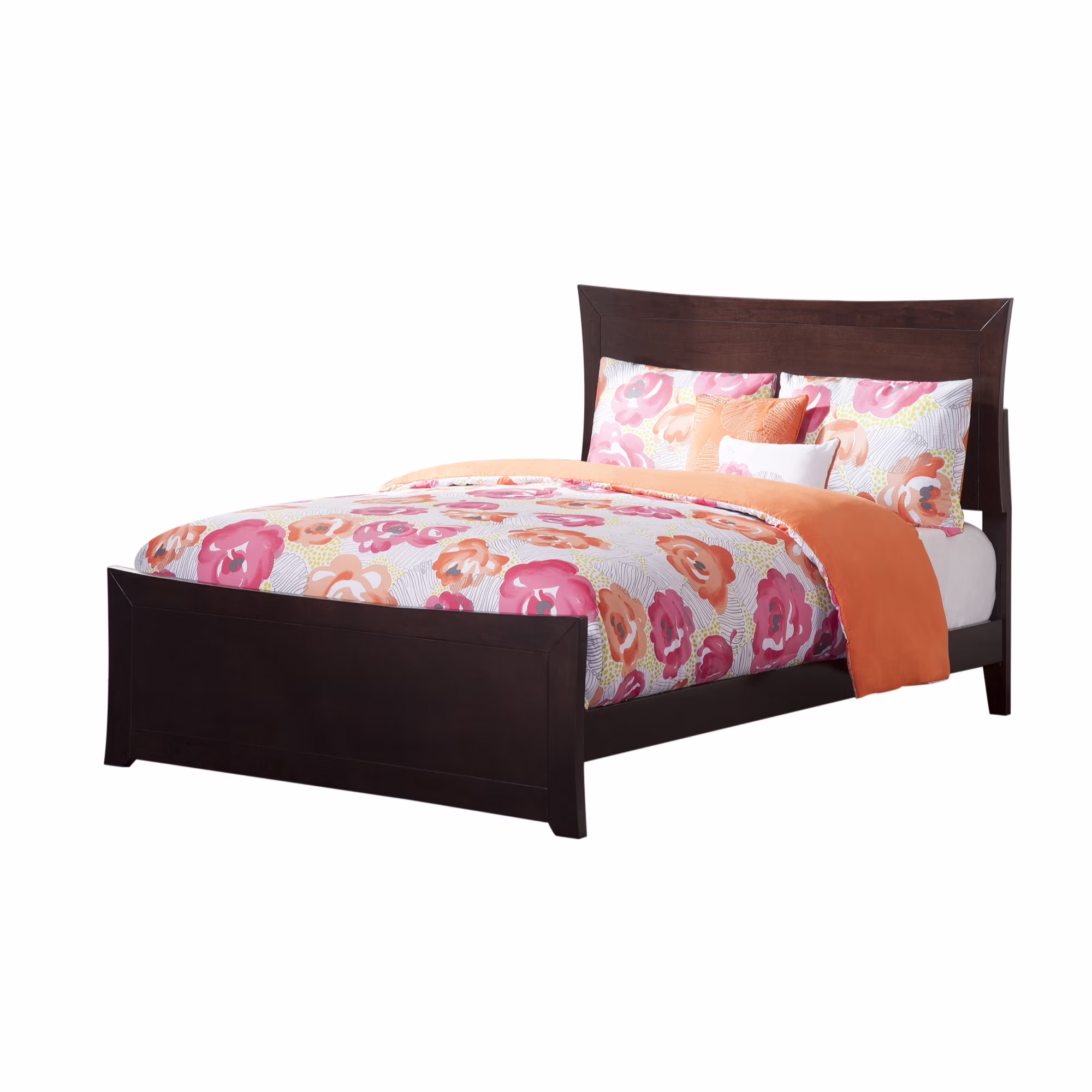 Metro Queen Low Profile Platform Bed with Matching Footboard in Espresso