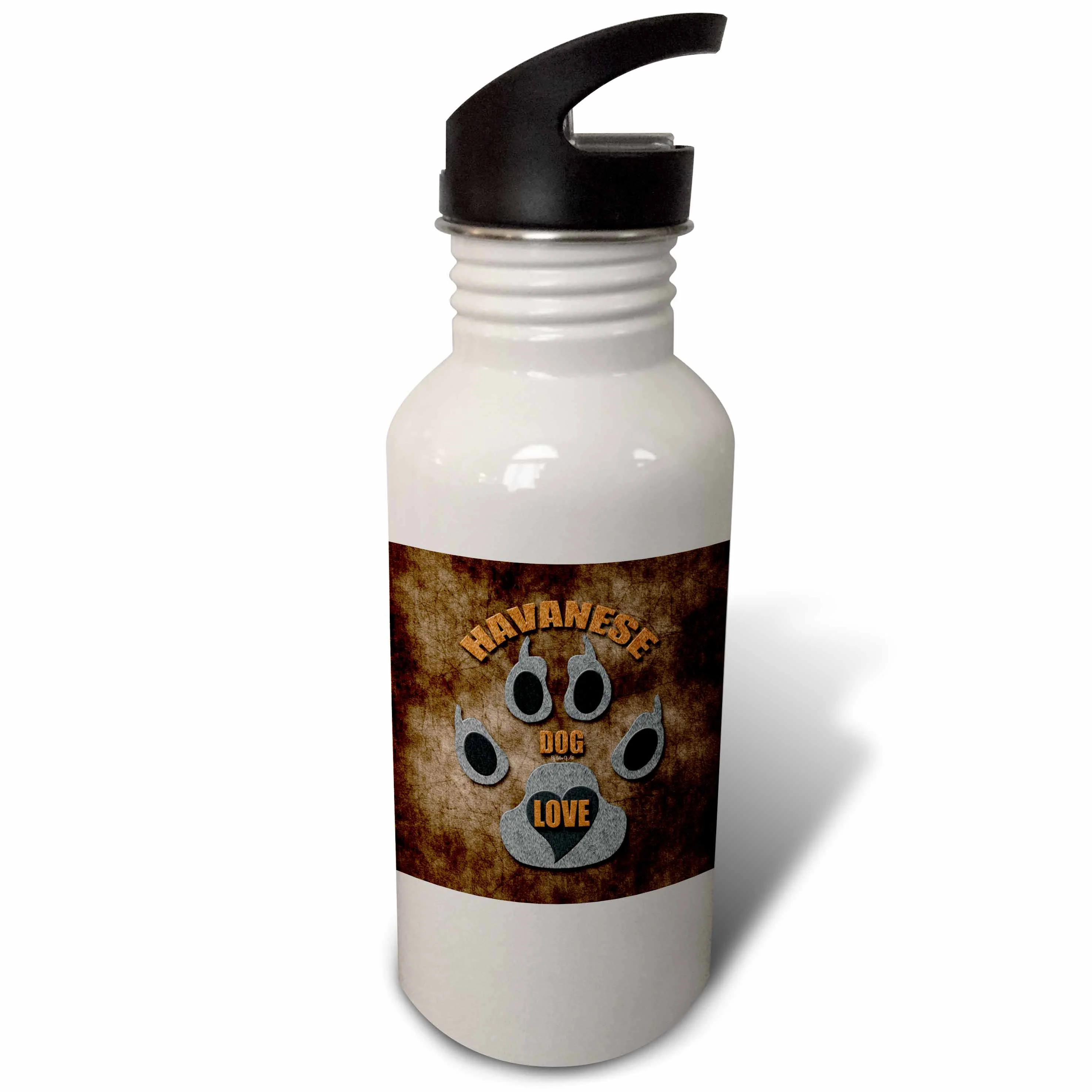 Havanese Dog Love Dog Breed in Gray and Brown 21 oz Sports Water Bottle wb-22076-1