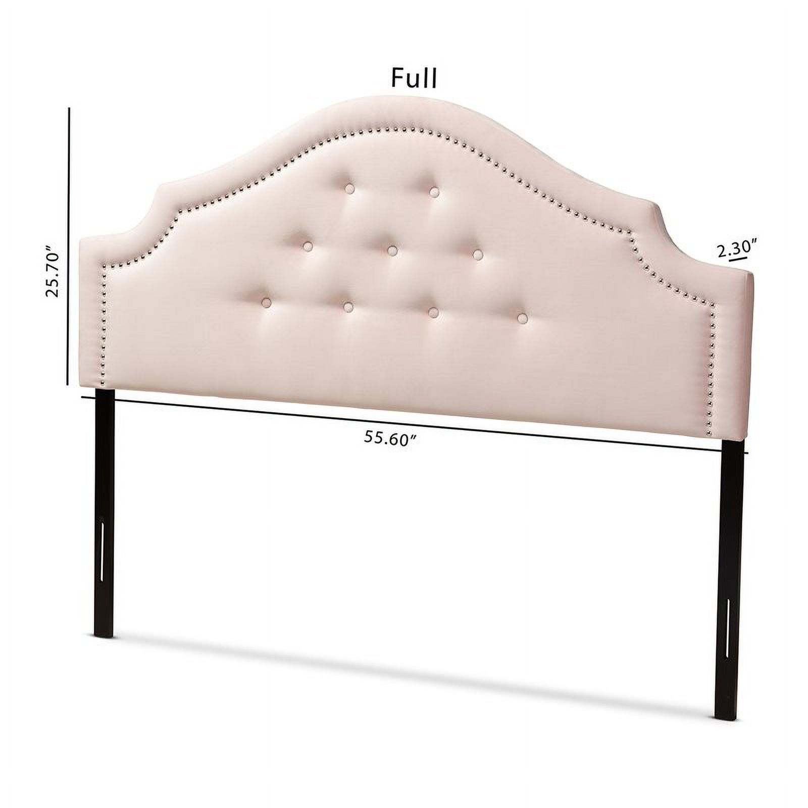 Bowery Hill Modern Velvet Tufted and Full Headboard in Light Pink