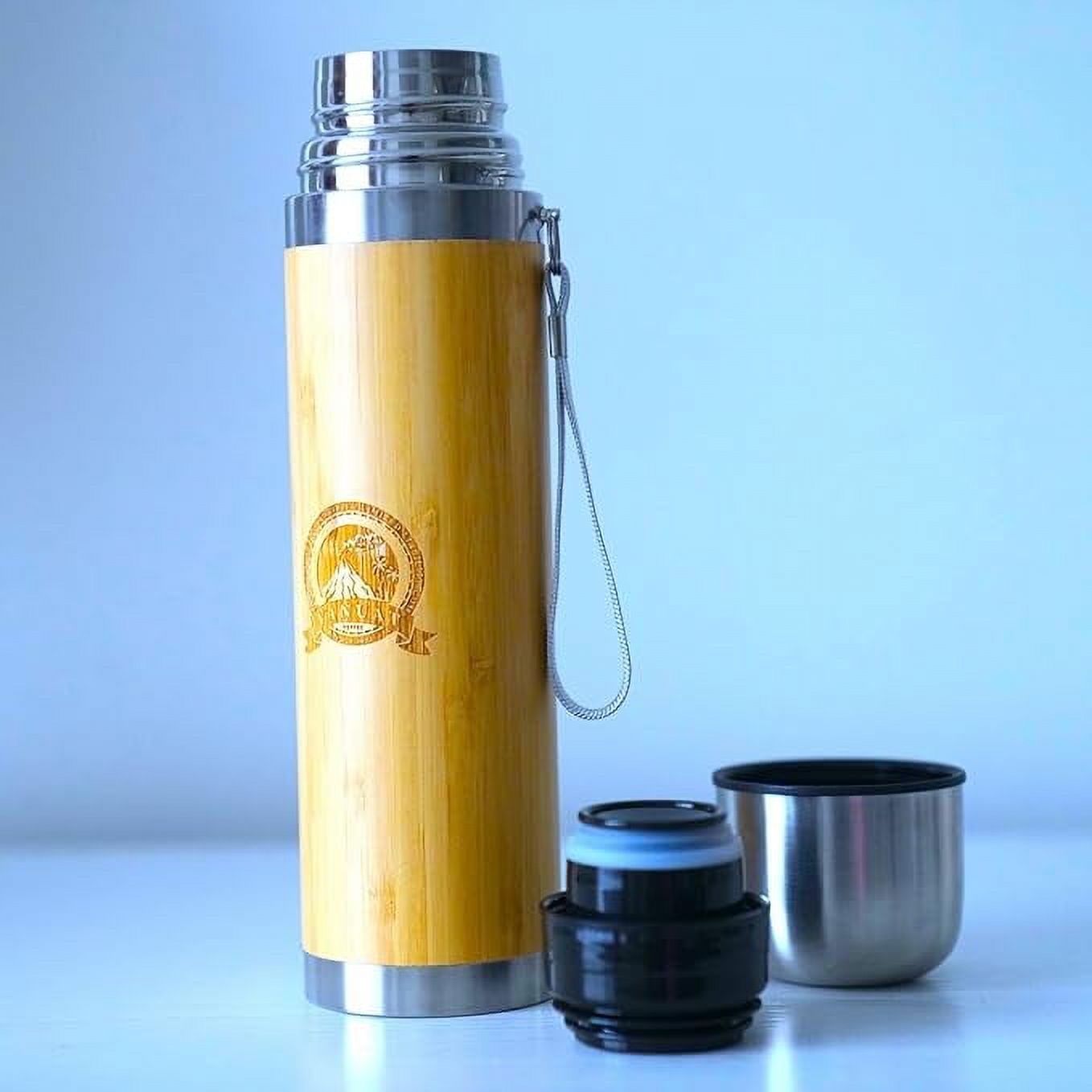 BAMBOO CRAFT THERMOS Cup Double Wall Vacuum Coffee Tumbler Tea Mug Handle Insulated Stainless Steel Water Beverage Bottle Dispenser Slate Matte Para Caf&eacute; Collection