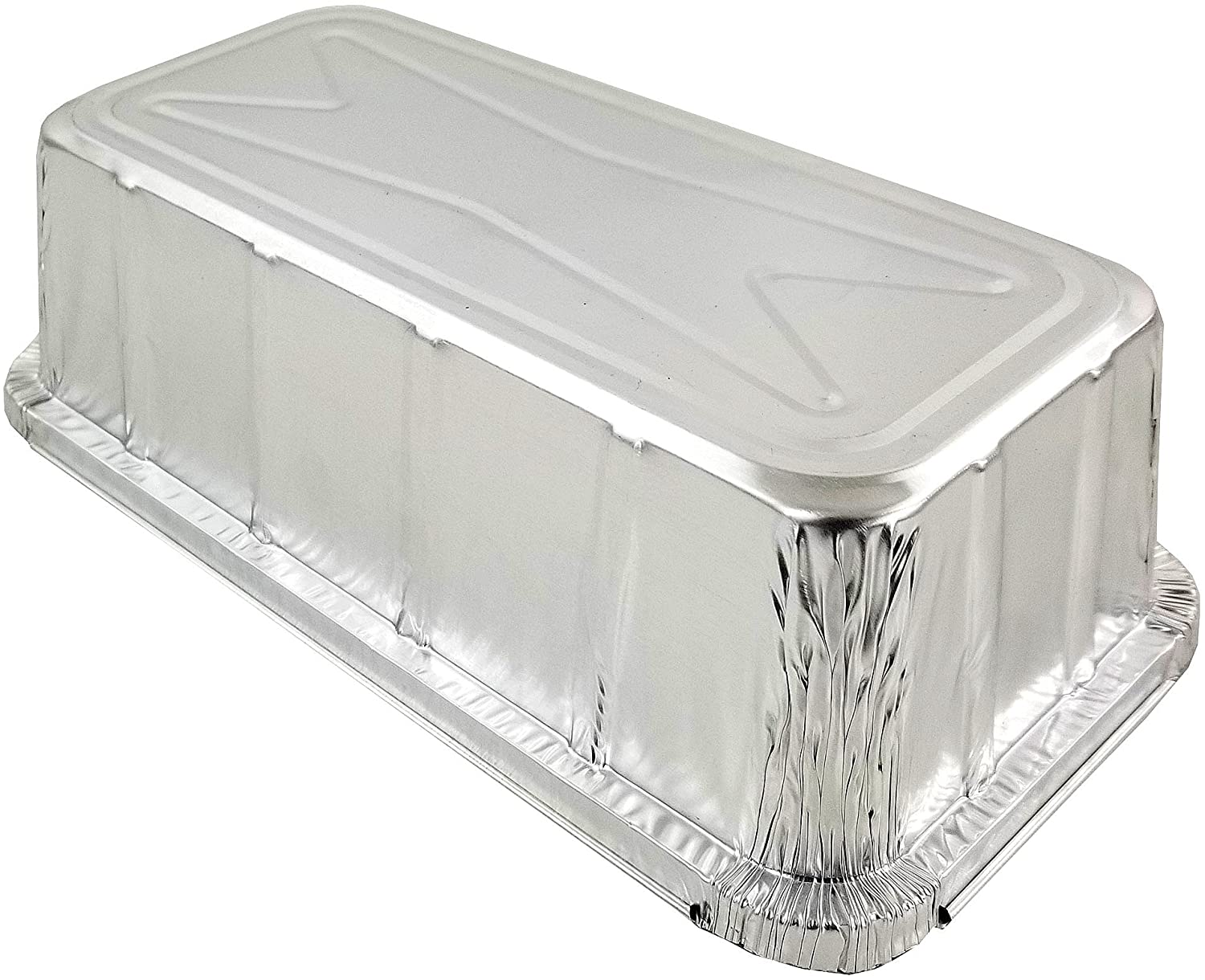 D&W Fine Pack 2 lb. Aluminum Foil Closable (IVC) Loaf/Bread Pan Tins w/Dome Lid (Pack of 100 Sets)