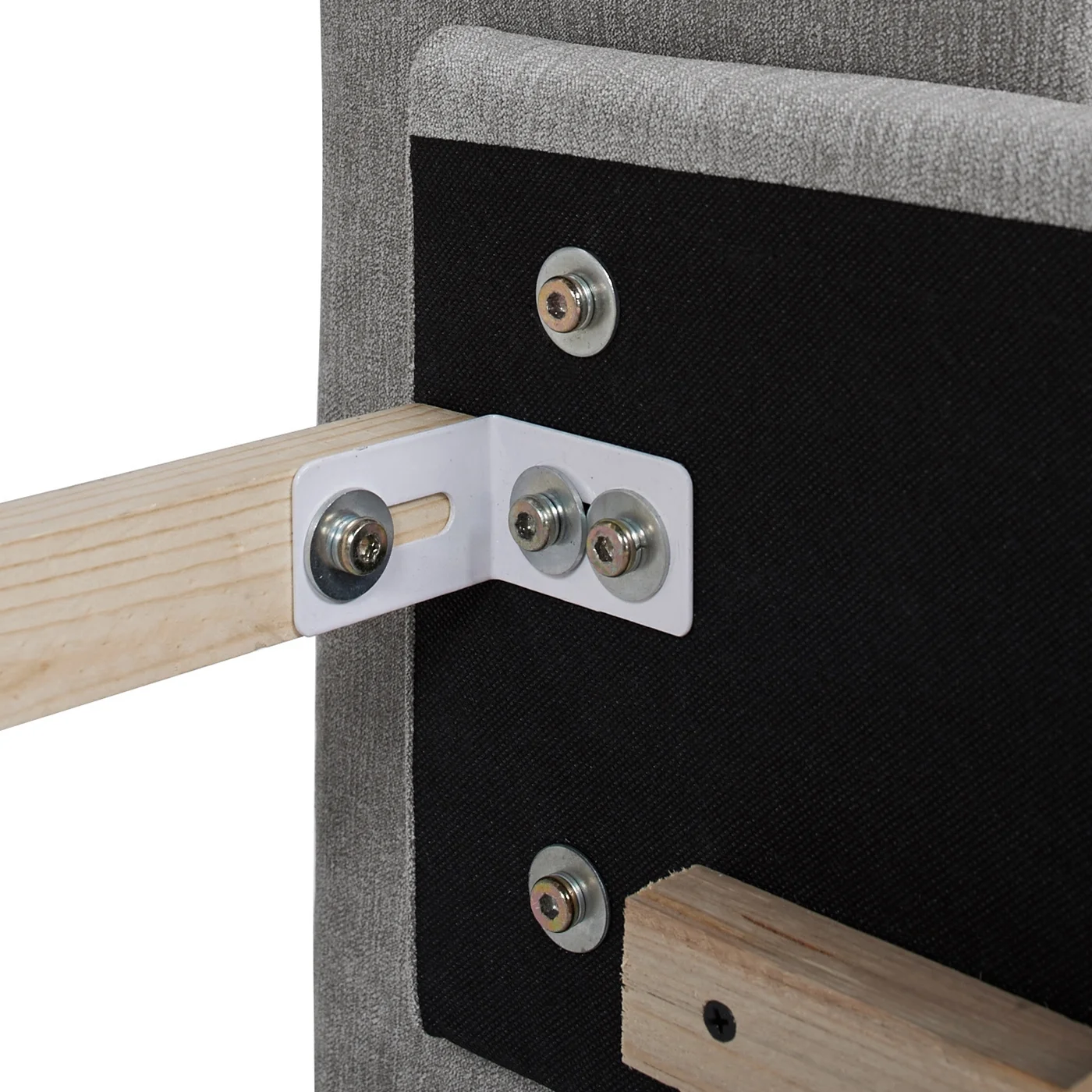 Elle Wingback Upholstered King Bed Silver Grey