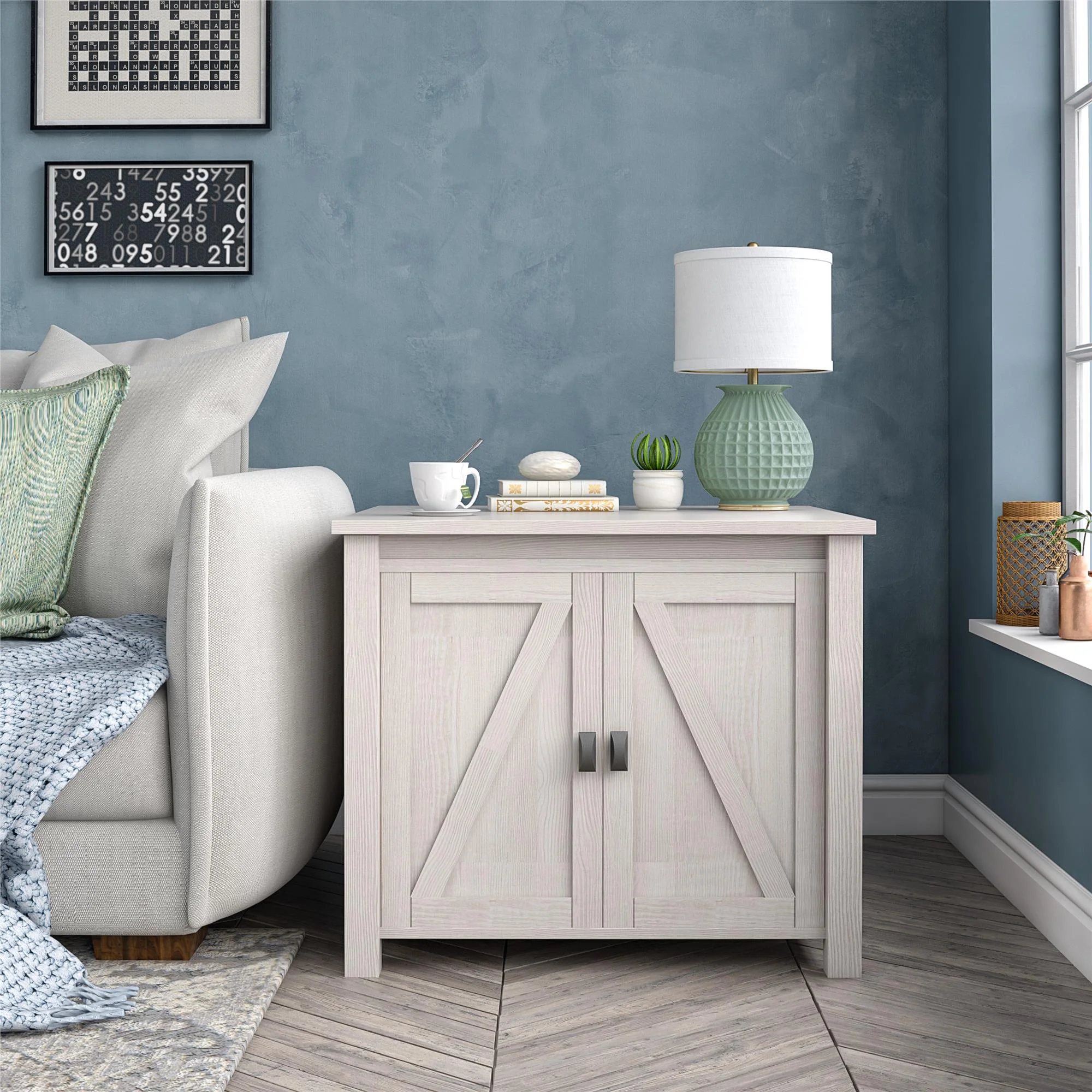 Ollie & Hutch Farmington Litter Box Enclosure, Ivory Pine