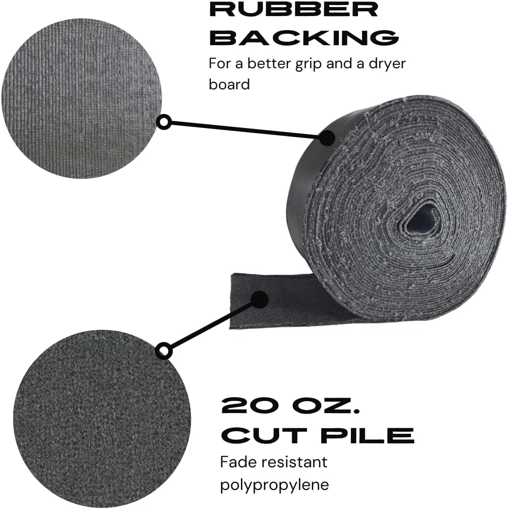 Boat Trailer Bunk Carpet, Trailer Guide Carpet, Marine Carpet, Boat Carpet, Bunk Padding, (Midnight Grey, 20oz 12