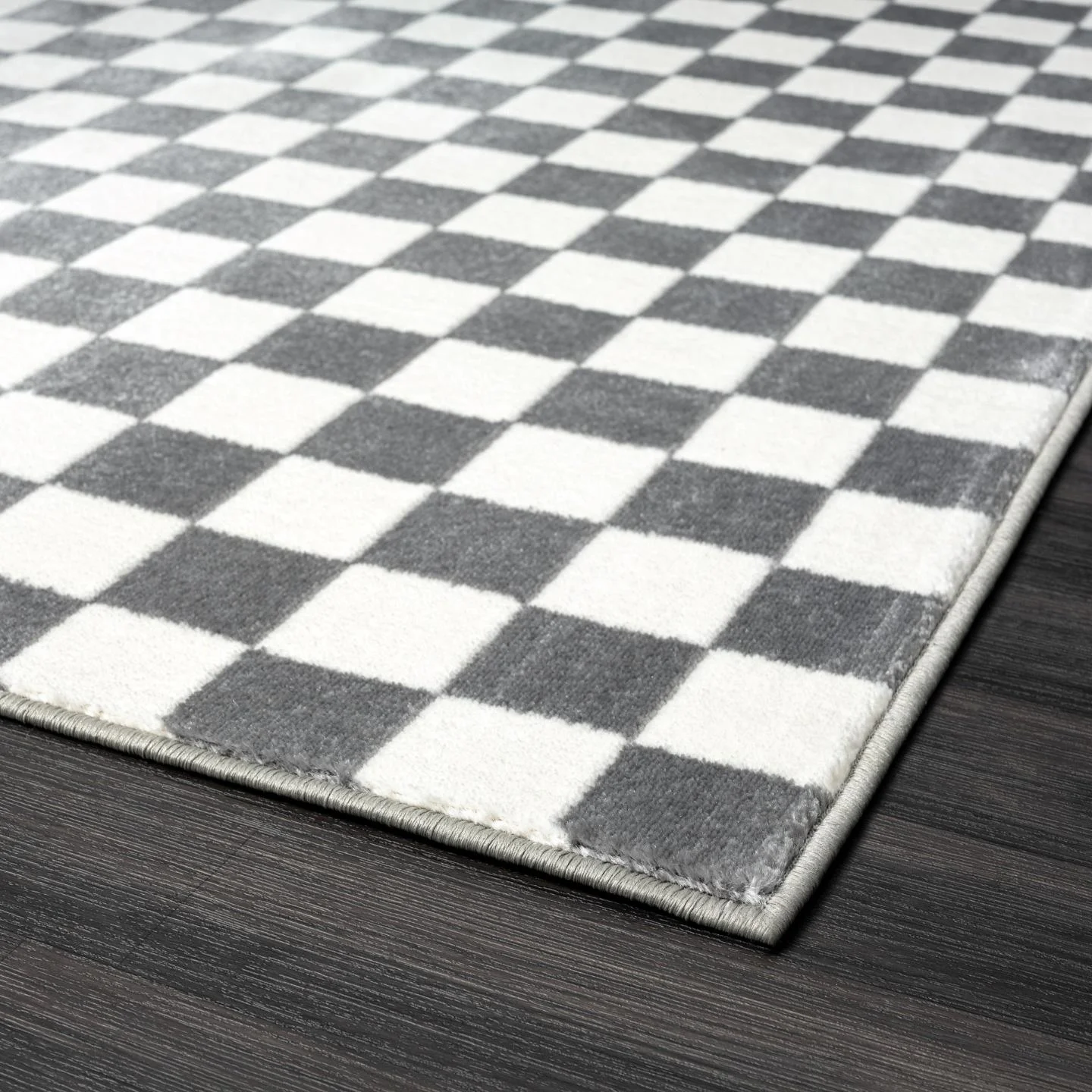 Luxe Weavers Checkered Gray and White 8x10 Geometric Abstract Area Rug