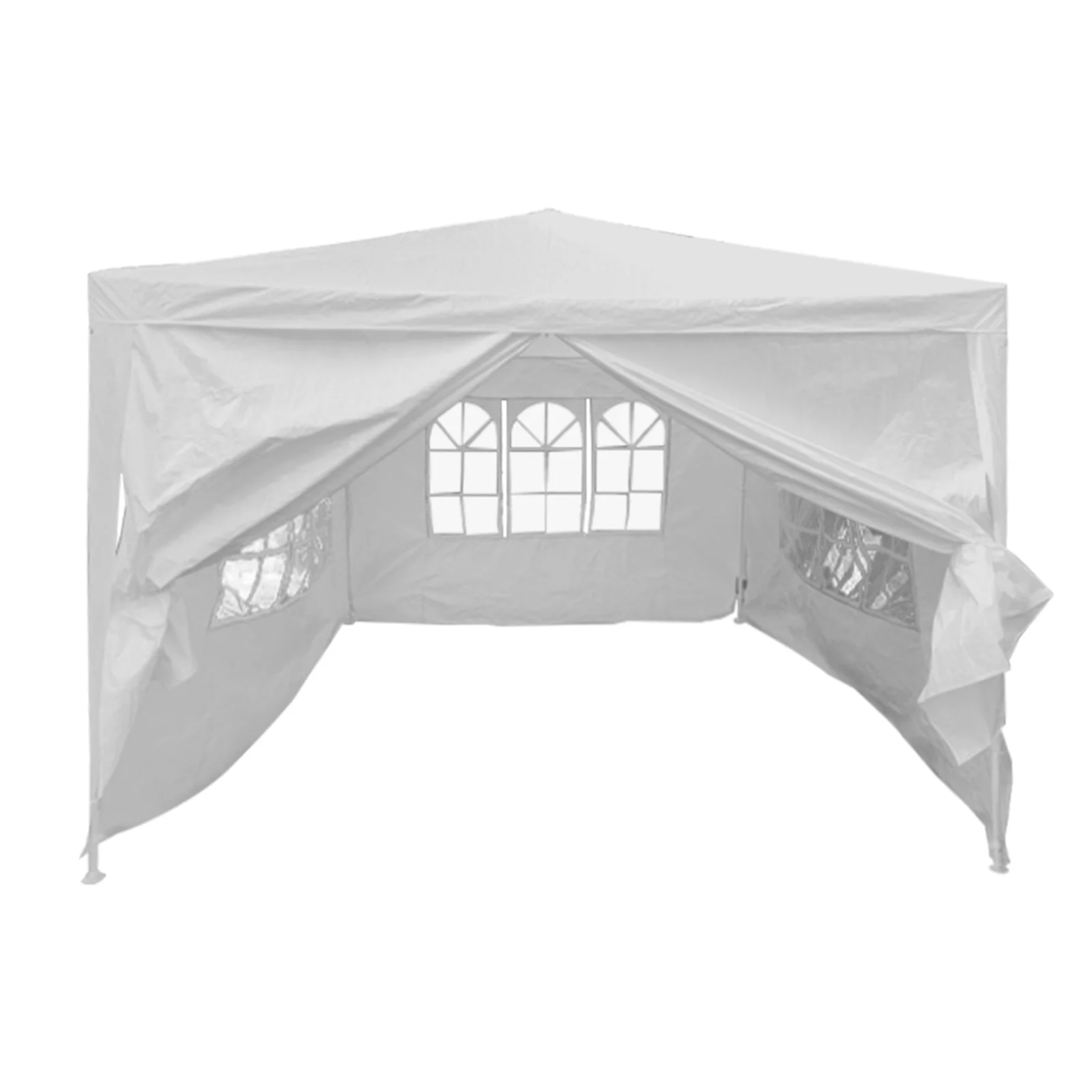 BIGTREE 10x10ft Easy up Canopy with Window Walls Shade Structure White Tent for Party