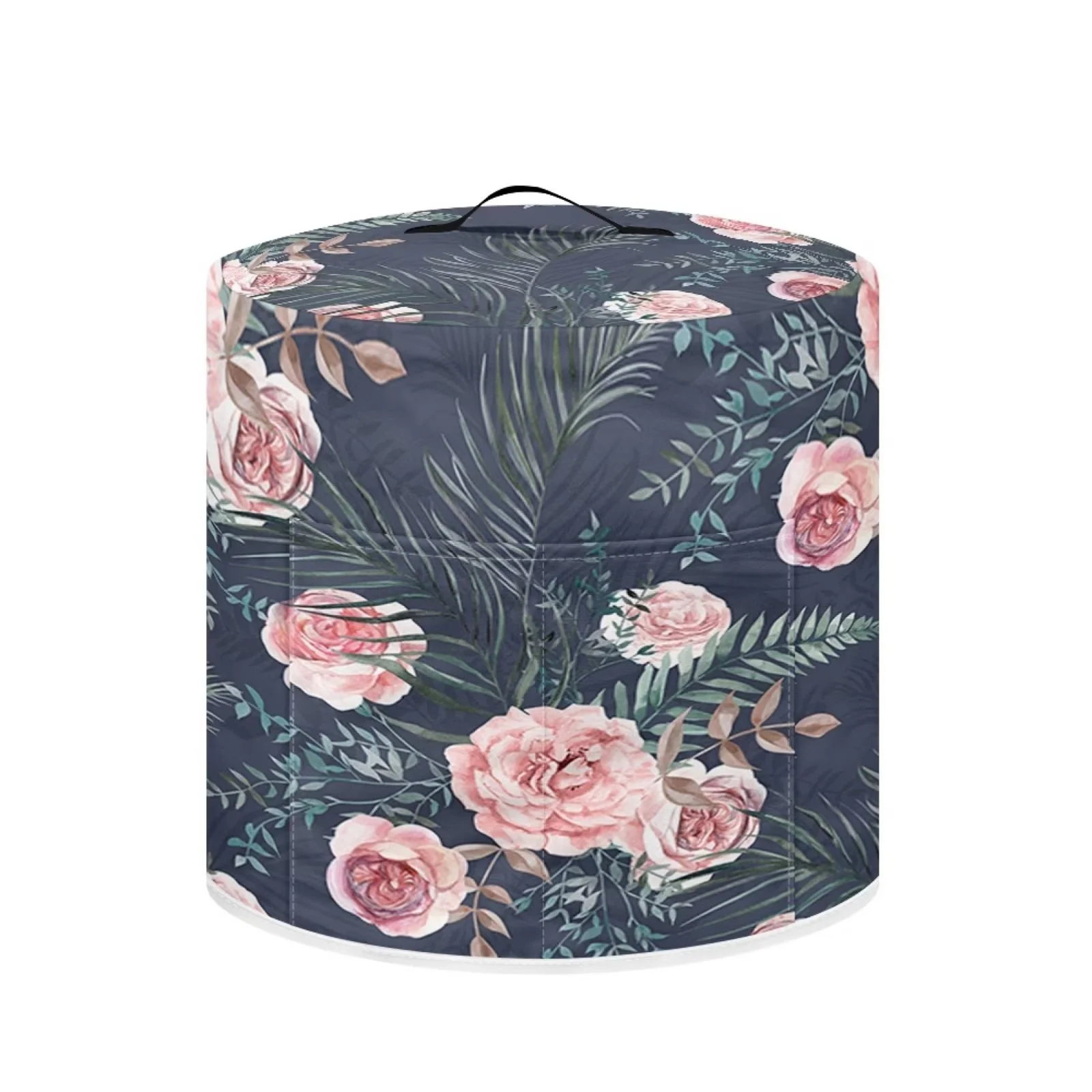 NETILGEN Rice Cooker Cover Pink Rose Hook Top Handle & 2 Quilted Front Pockets Cover for Air Fryer Lightweight Dacron Slow Cooker Cover 8 Qt