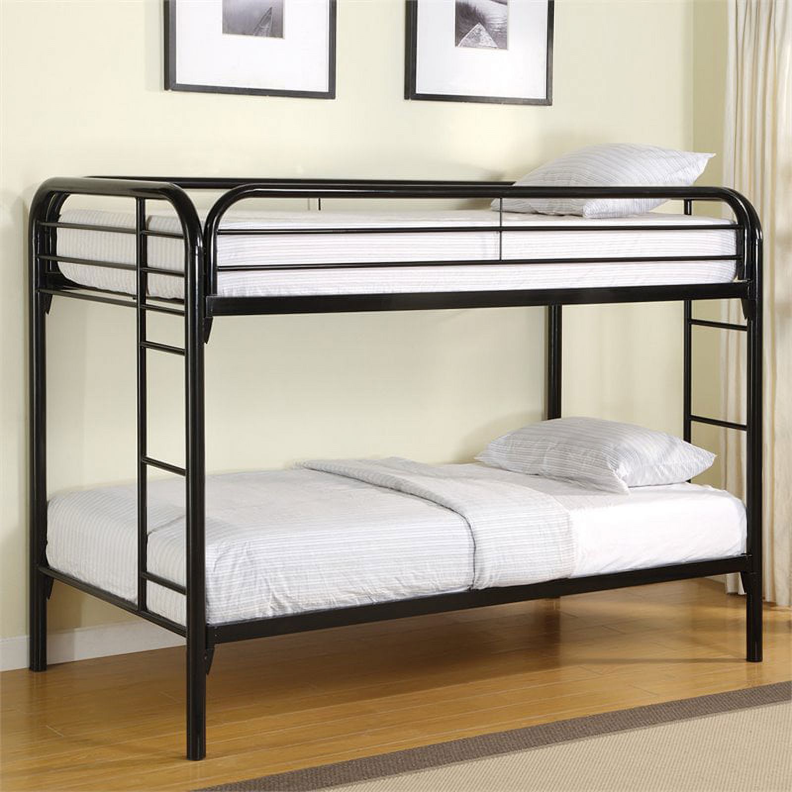 Rosebery Kids Metal Twin Over Twin Bunk Bed in Black