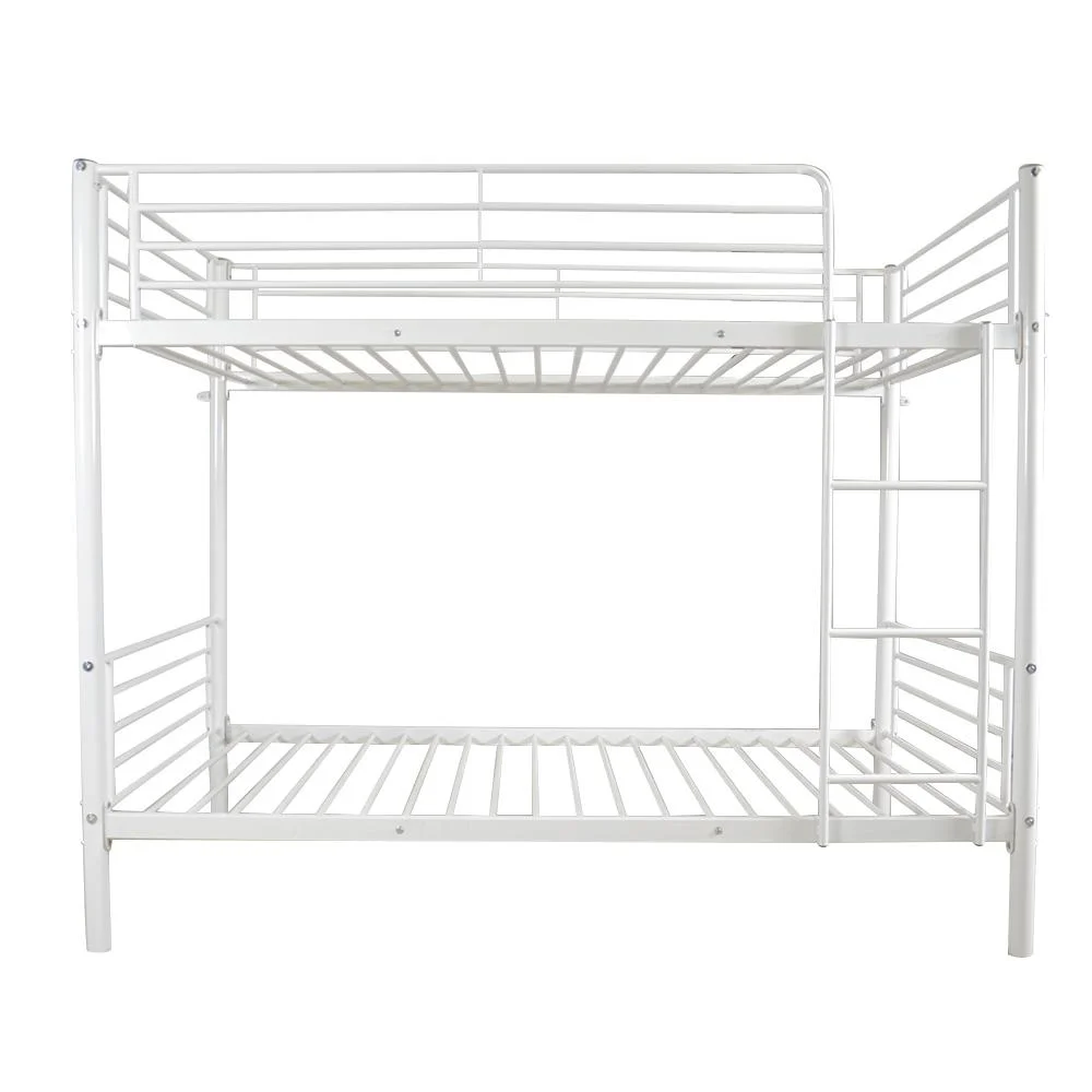 UBesGoo Twin over Twin Metal Bed,Metal Bunk Bed Frame with Ladders,White