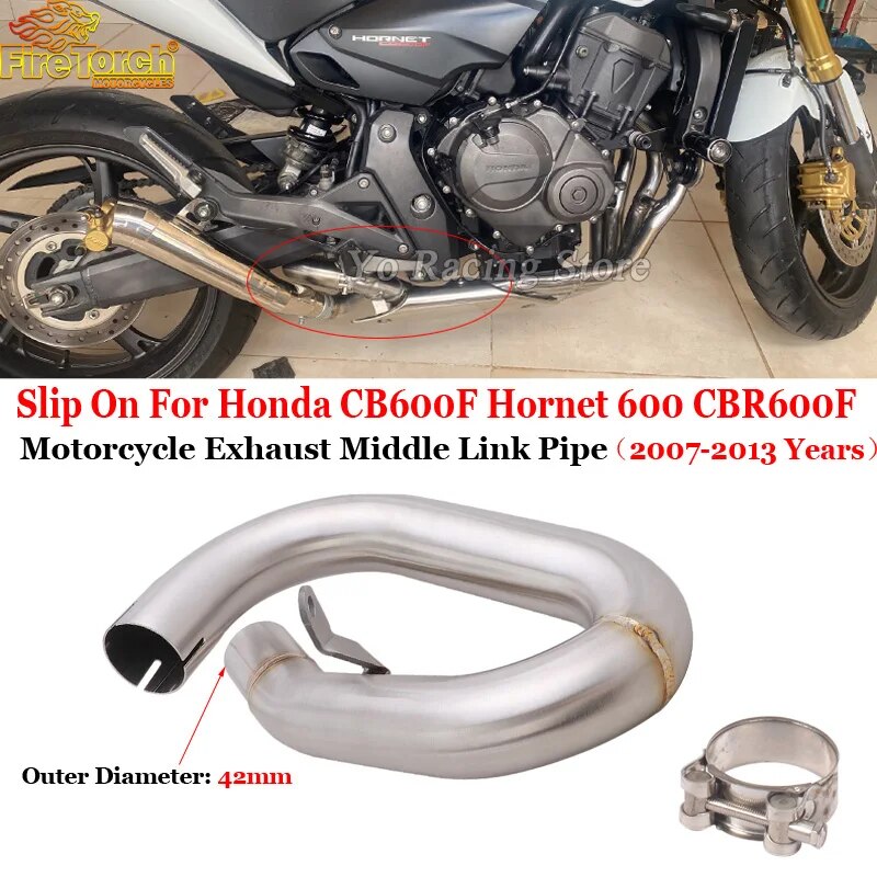 NEW On For  CB60 For Hornet 600CB CBR600F 2007 - 2013 Years Motorcycle Exhaust System Escape Modified Middle Link Pipe