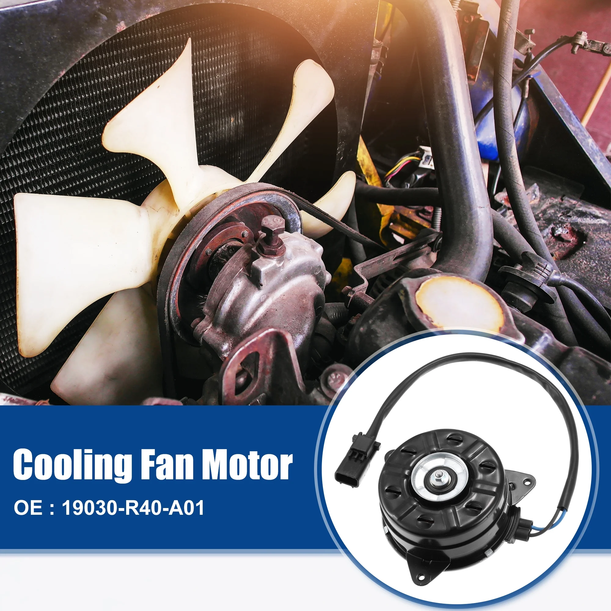 Unique Bargains A/C Condenser Radiator Cooling Fan Motor Fit for Honda Accord 1 Pcs Black Silver Tone