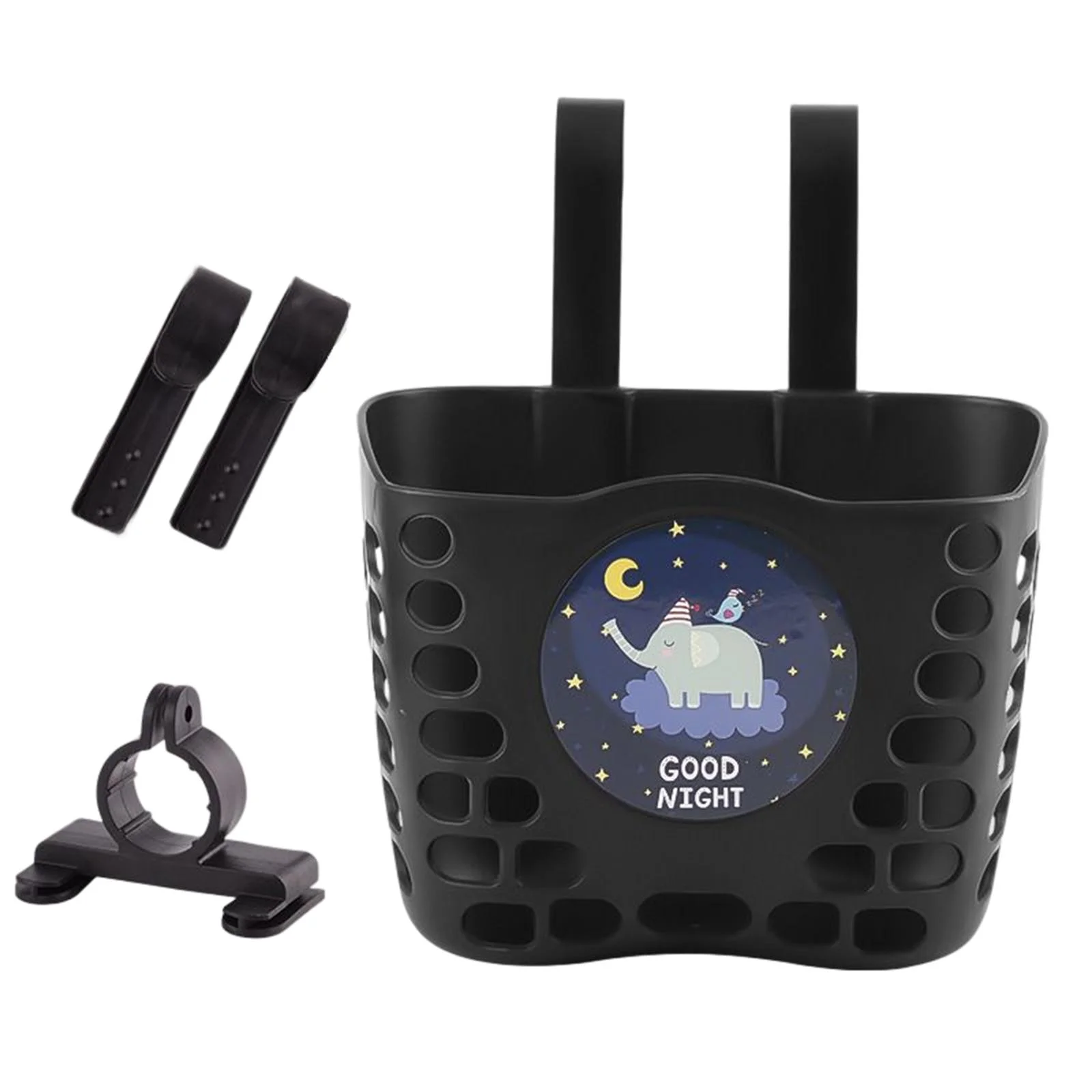 Boys Girls Cycling Basket Front Bike Accessory Waterproof for Kids Tricycles Black