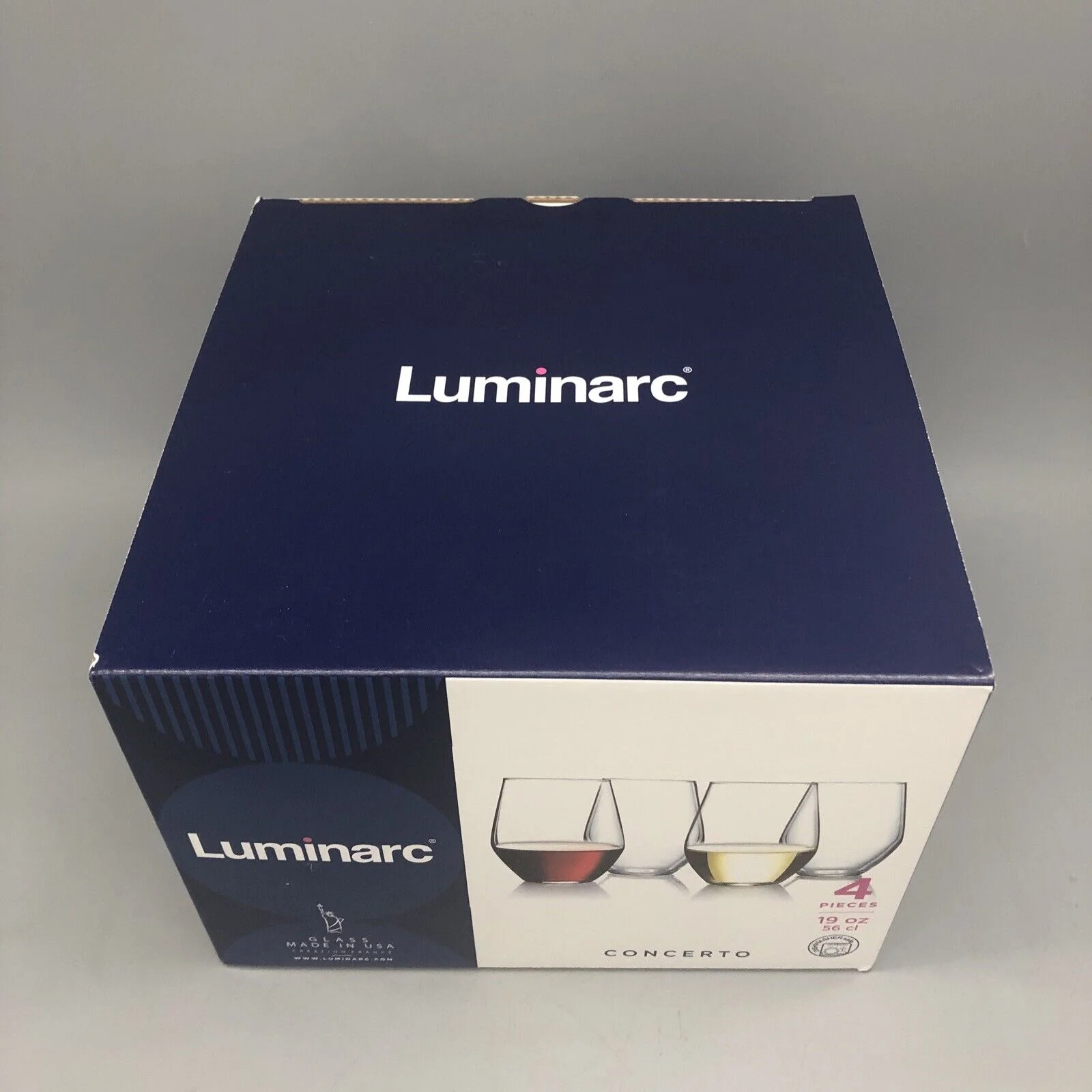 Luminarc Concerto Stemless Wine (Set of 4), 19 oz, Clear