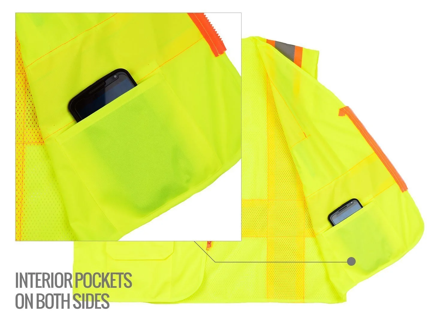 RK Safety Two Tone High Visibility Safety Vest- ANSI Class 2 - Neon Yellow / Extra Large