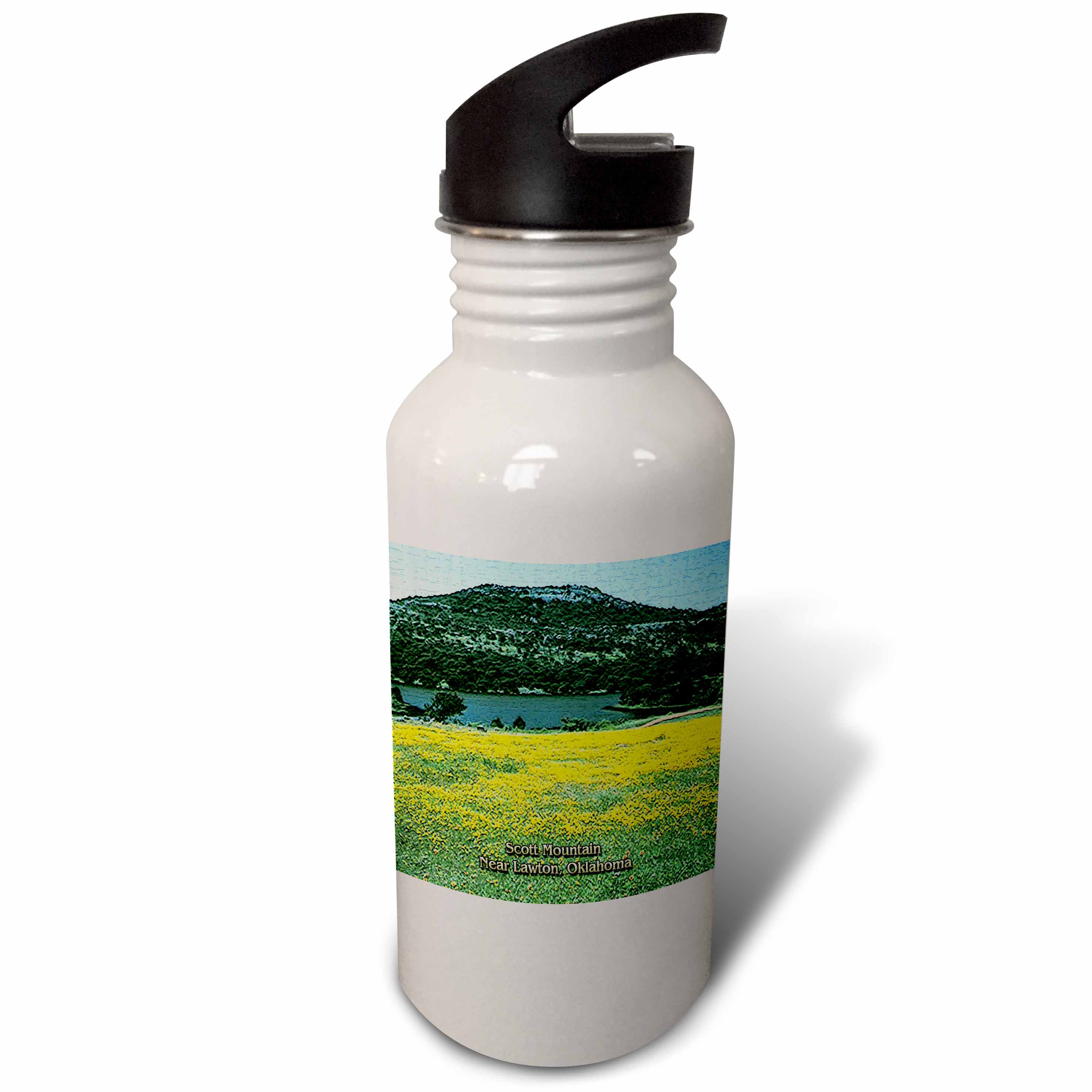 Scott Mountain Near Lawton, Oklahoma (Texturized) 21 oz Sports Water Bottle wb-55296-1