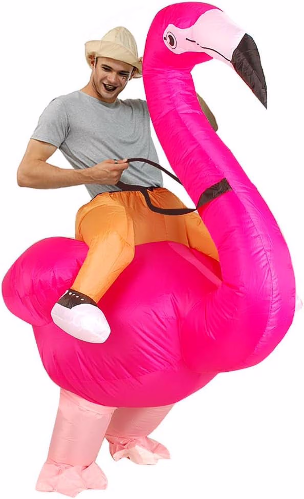 DomKom Inflatable Flamingo Costume,Inflatable Costume for Adult Funny,Halloween Blow Up Costume,Christmas Costume