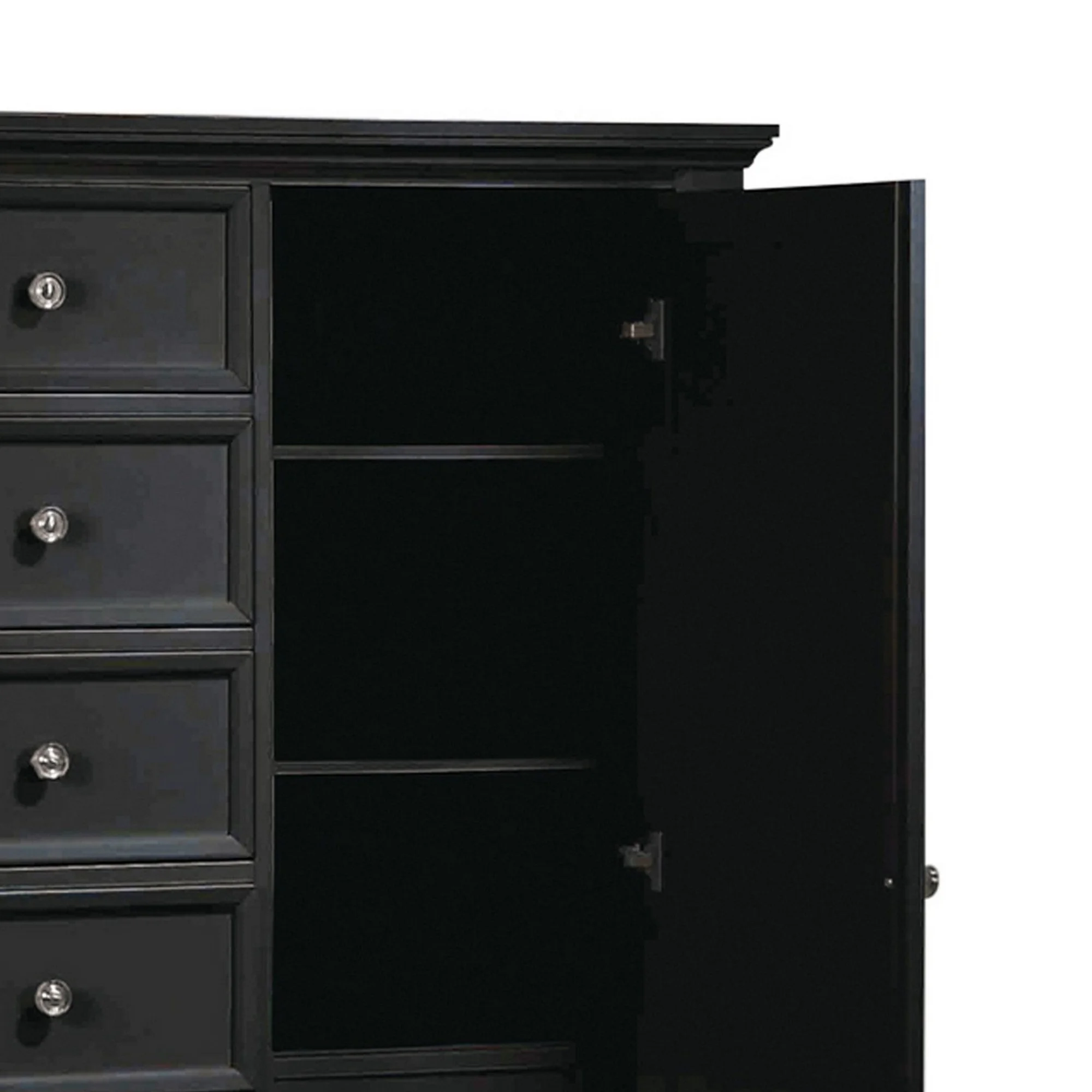 Benjara Lila 61 Inch Tall Wardrobe Dresser Chest, 8 Drawers and 3 Shelves, Brown