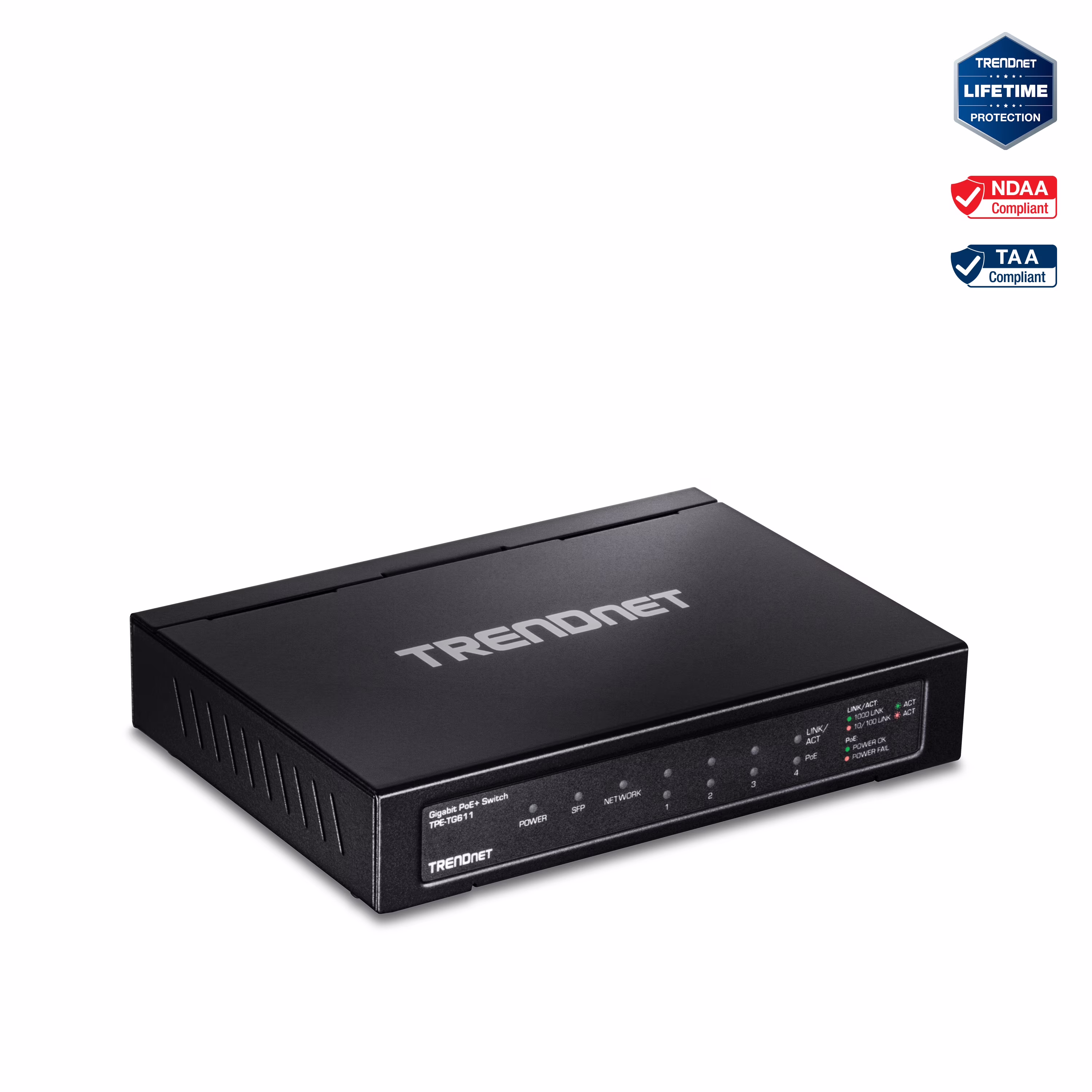 TRENDnet TPE-TG611 6-Port Gigabit PoE+ Switch