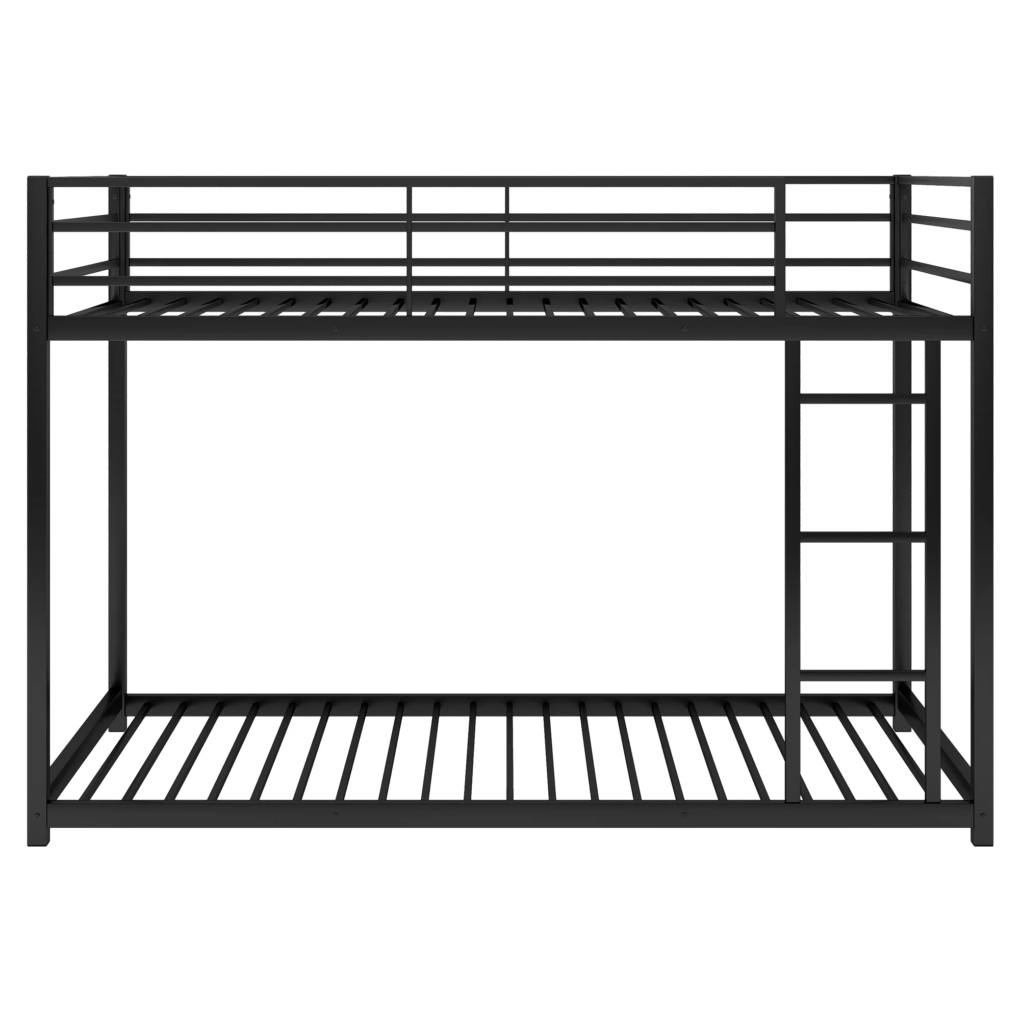 Nestfair Black Twin over Twin Metal Bunk Bed with Ladder