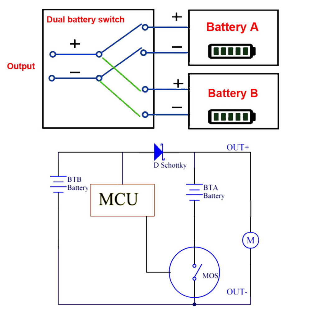Anqidi E-Bike Dual Batteries Connection Adapter Switcher Module Increase Battery Capacity 40A Black XT60