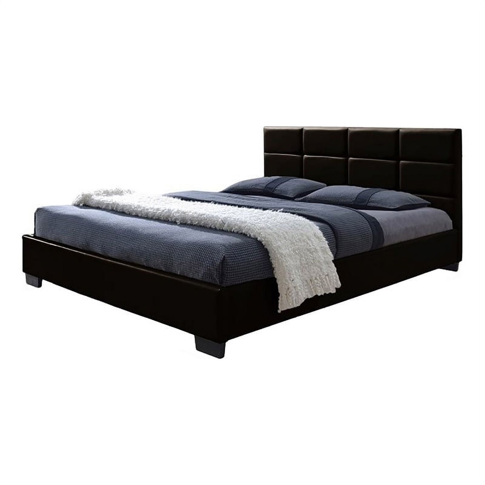Atlin Designs Upholstered Queen Leather Platform Bed in Brown