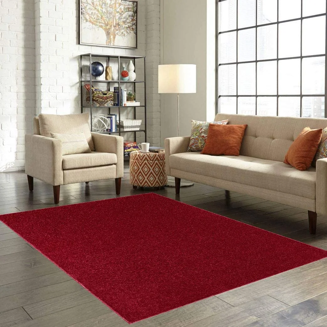 Home Queen Starwars Collection Solid Color Area Rugs Burgundy - 5' x 7' Oval