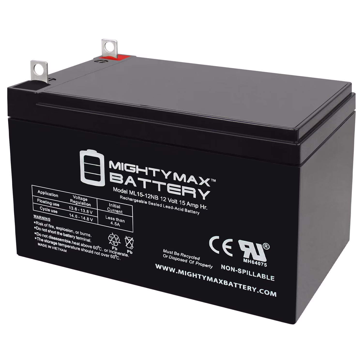 ML15-12NB 12V 15AH Replacement Battery Compatible with Hi Capacity B655