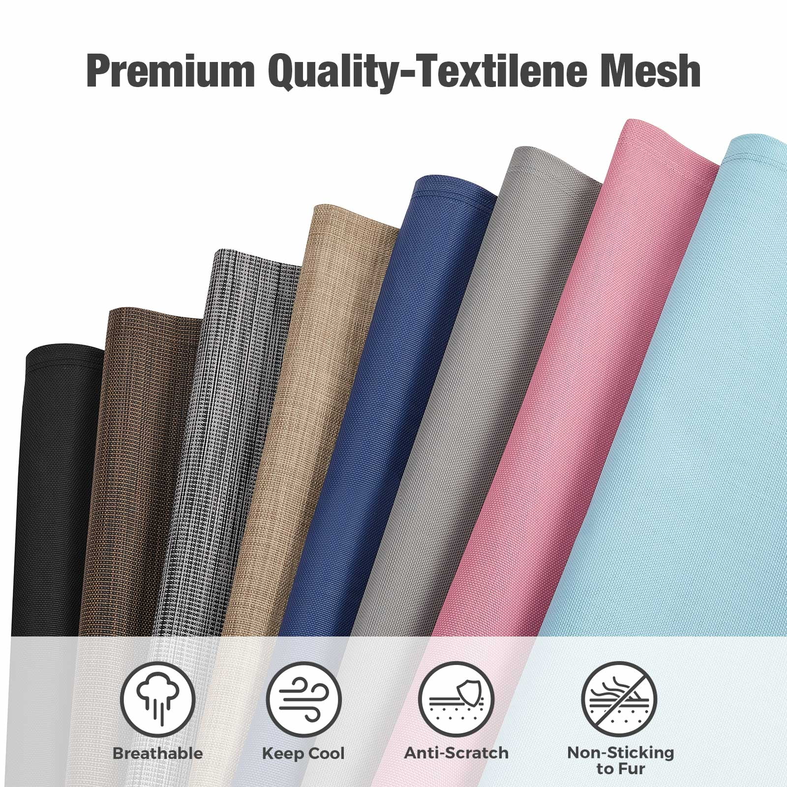 Veehoo Chew Proof Dog Bed, Rustless Aluminum Frame and Textilene Mesh Fabric, Black Silver, XX Large