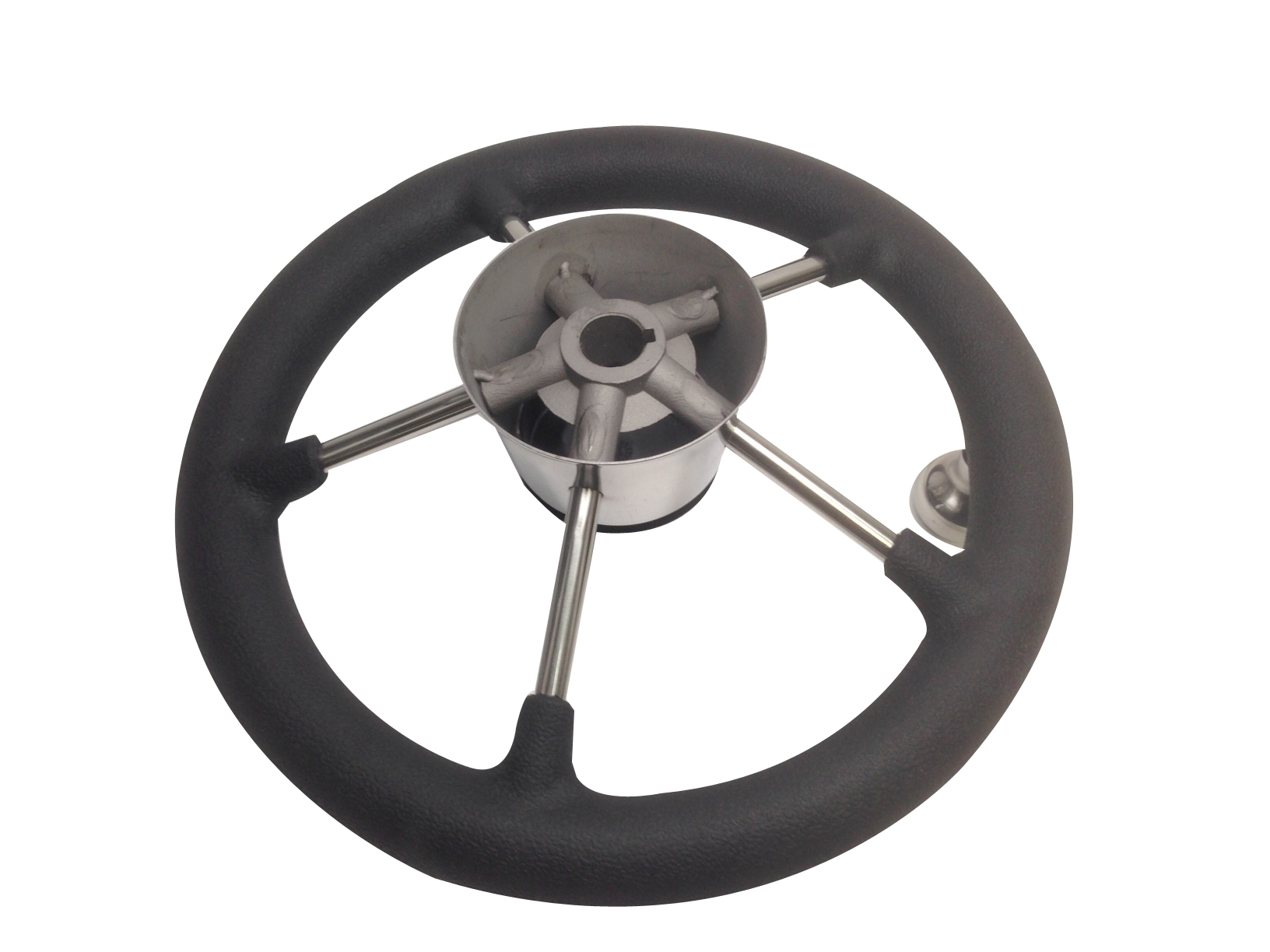 Pactrade Marine 11” Destroyer SS Steering Wheel 5 Spoke Foam Grip Control Knob