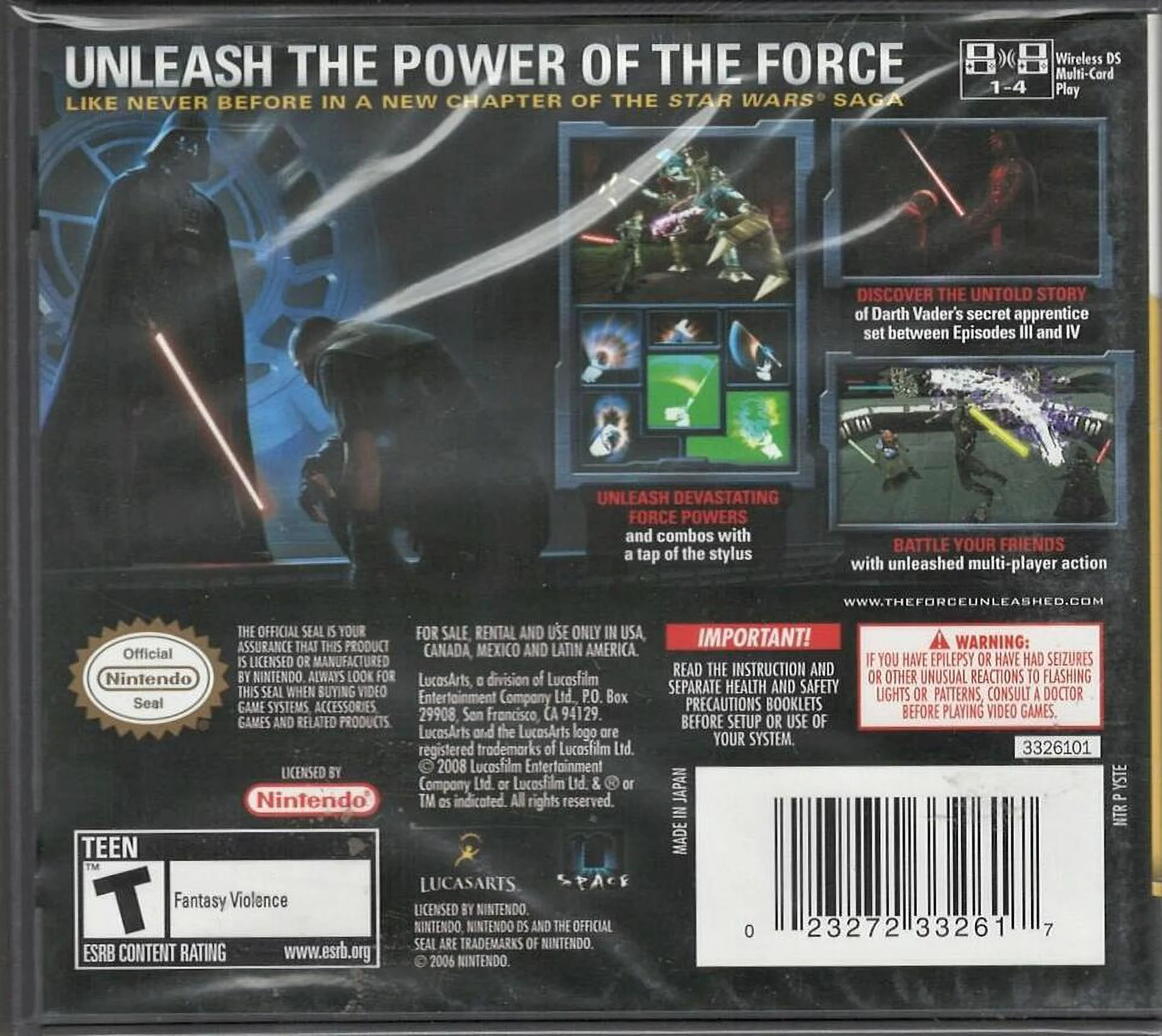 Star Wars: The Force Unleashed NDS (Brand New Factory Sealed US Version) Nintend