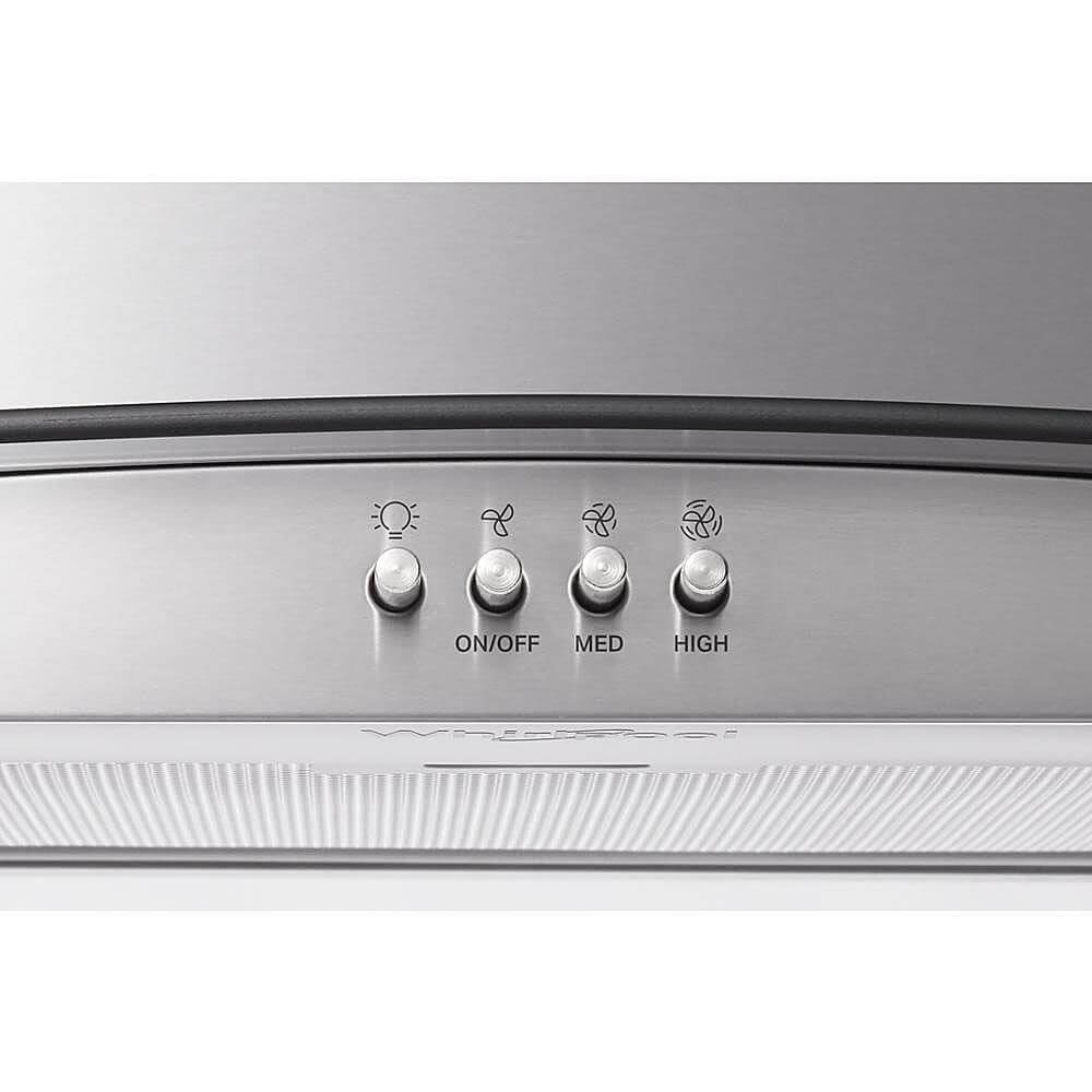 Whirlpool WVW51UC0LS 30 inch Stainless Curved Glass Wall Mount Canopy Range Hood