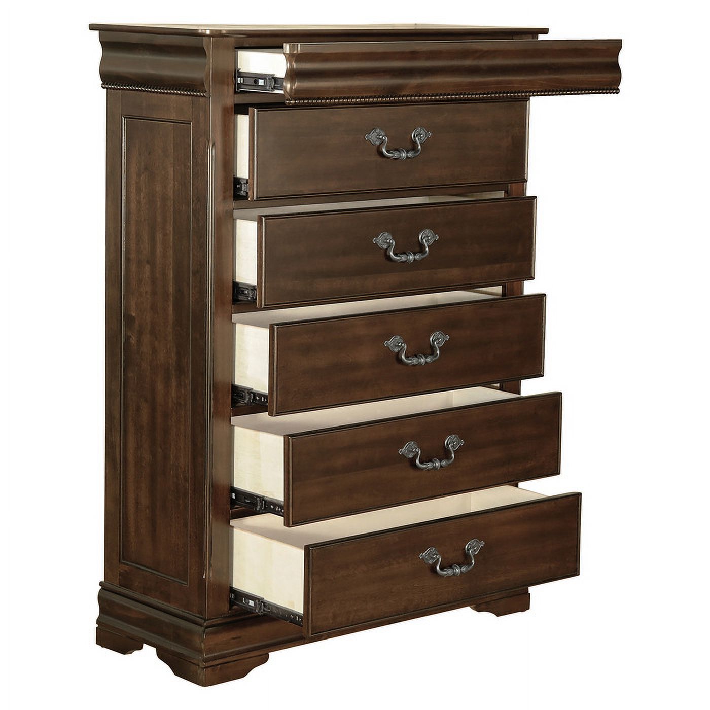 Home Elegance 1869-9 52 x 15.75 x 38 in. Mont Belvieu Chest with Hidden Drawer - Dark Cherry