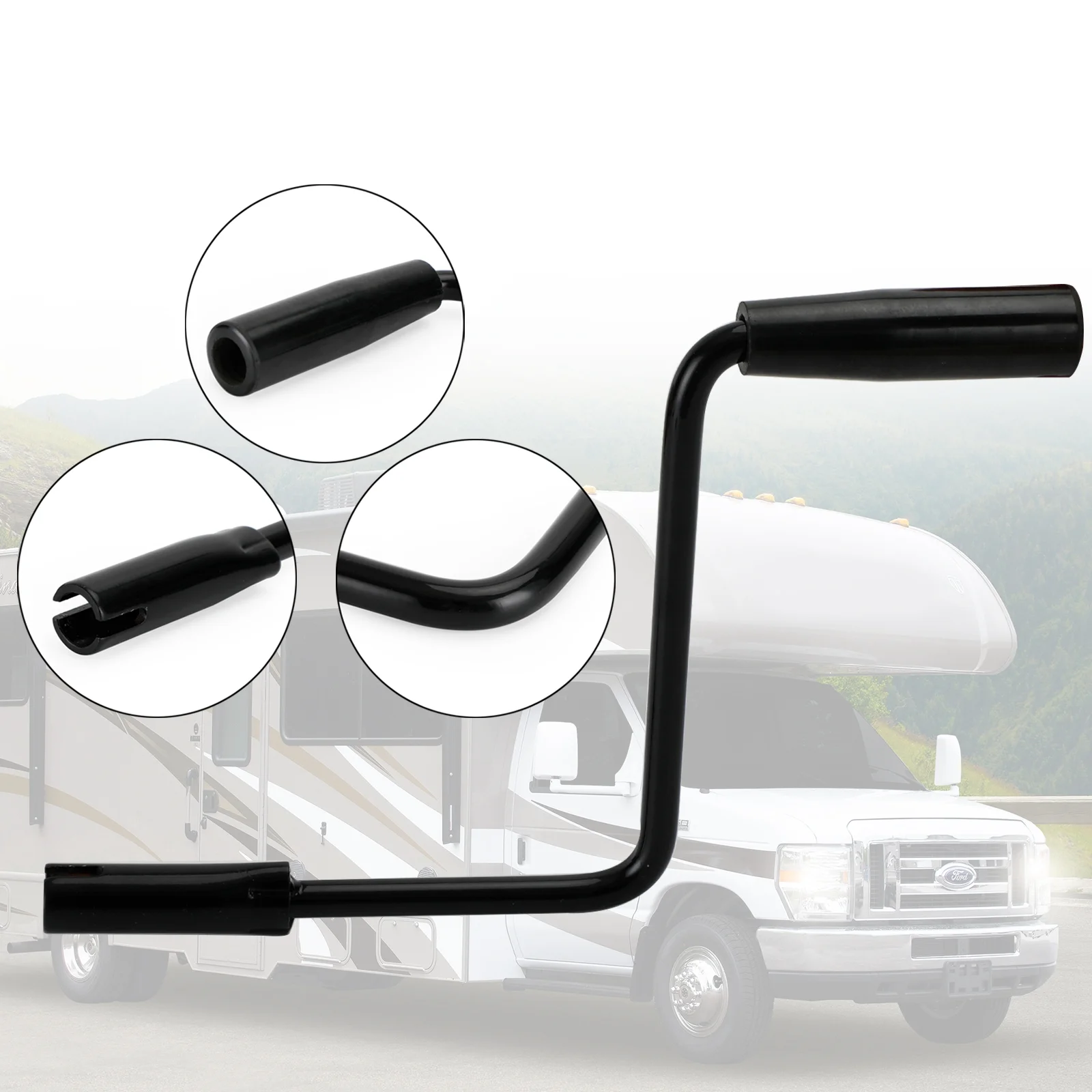 Pop Up Camper Crank Handle Caravan RV Camping Canopy Rocker Black
