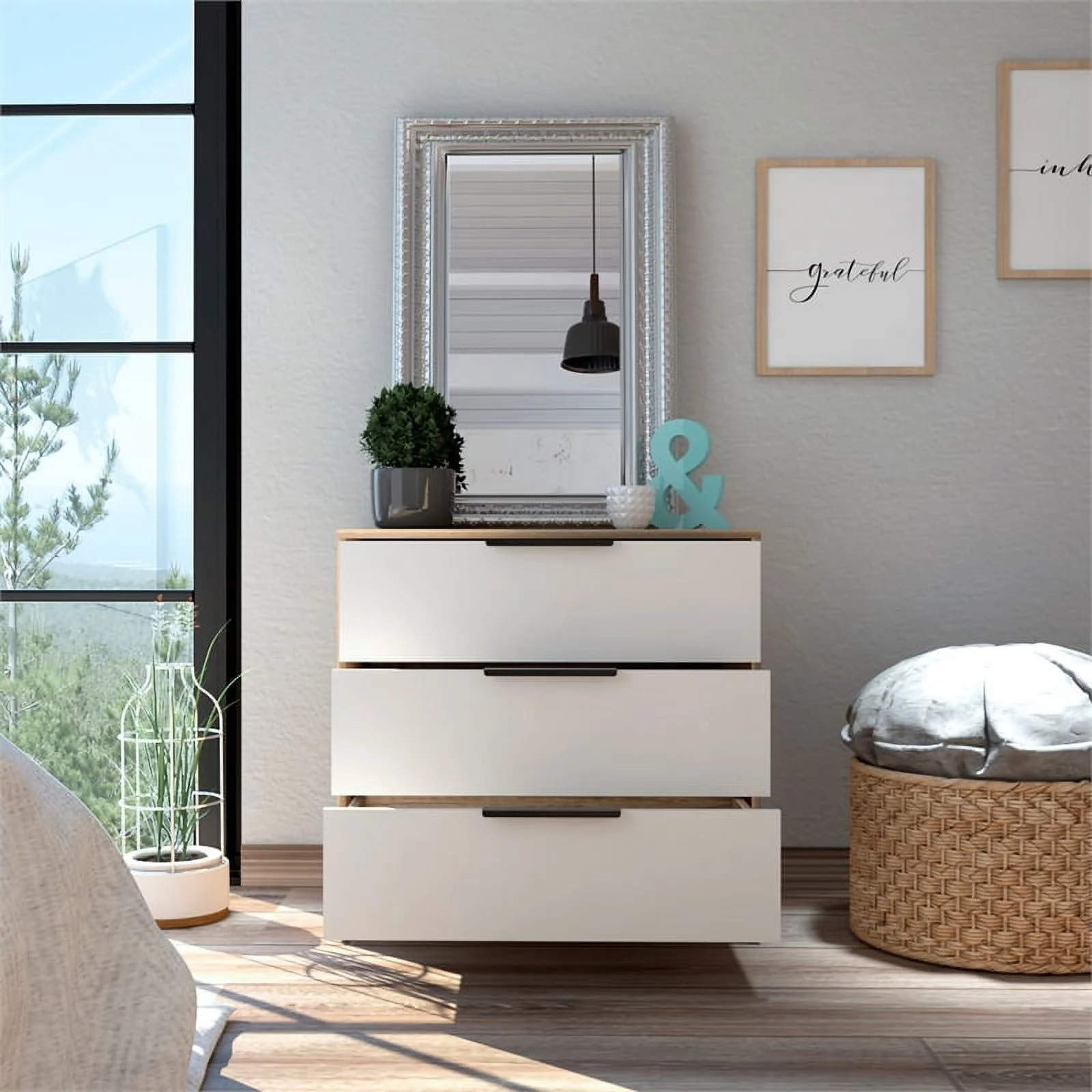 Home Square 2-Piece Set with 3 Drawer Dresser and 5 Drawer Dresser