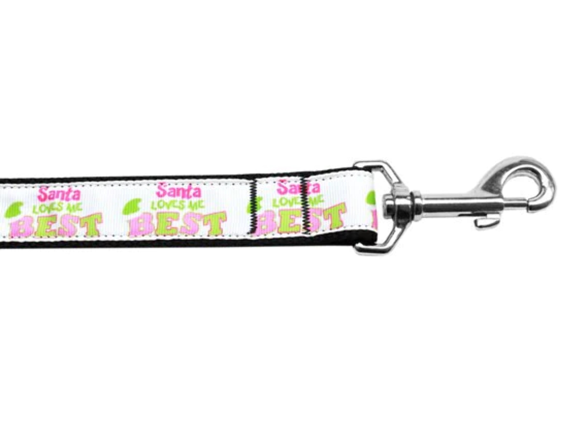 Mirage Pet Products125-226 1006 6 ft. Santa Loves Me Best Nylon Dog Leash