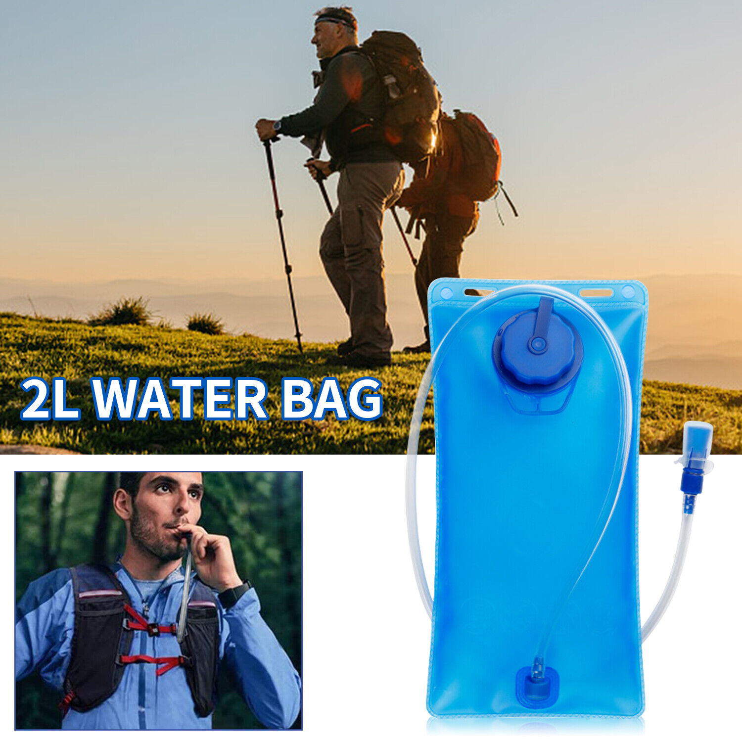 2-3L Water Bladder Bag Hydration Backpack Pack Hiking Camping Cycling Outdoor