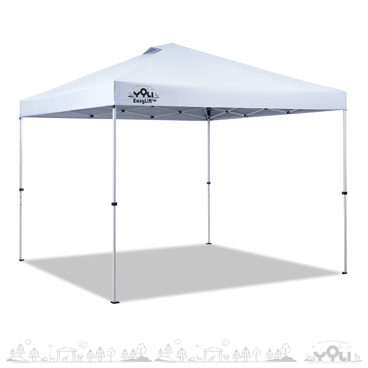 Yoli Moab EasyLift 100 10’x10’ Instant Pop-Up Canopy Tent with Wheeled Bag & Anchors