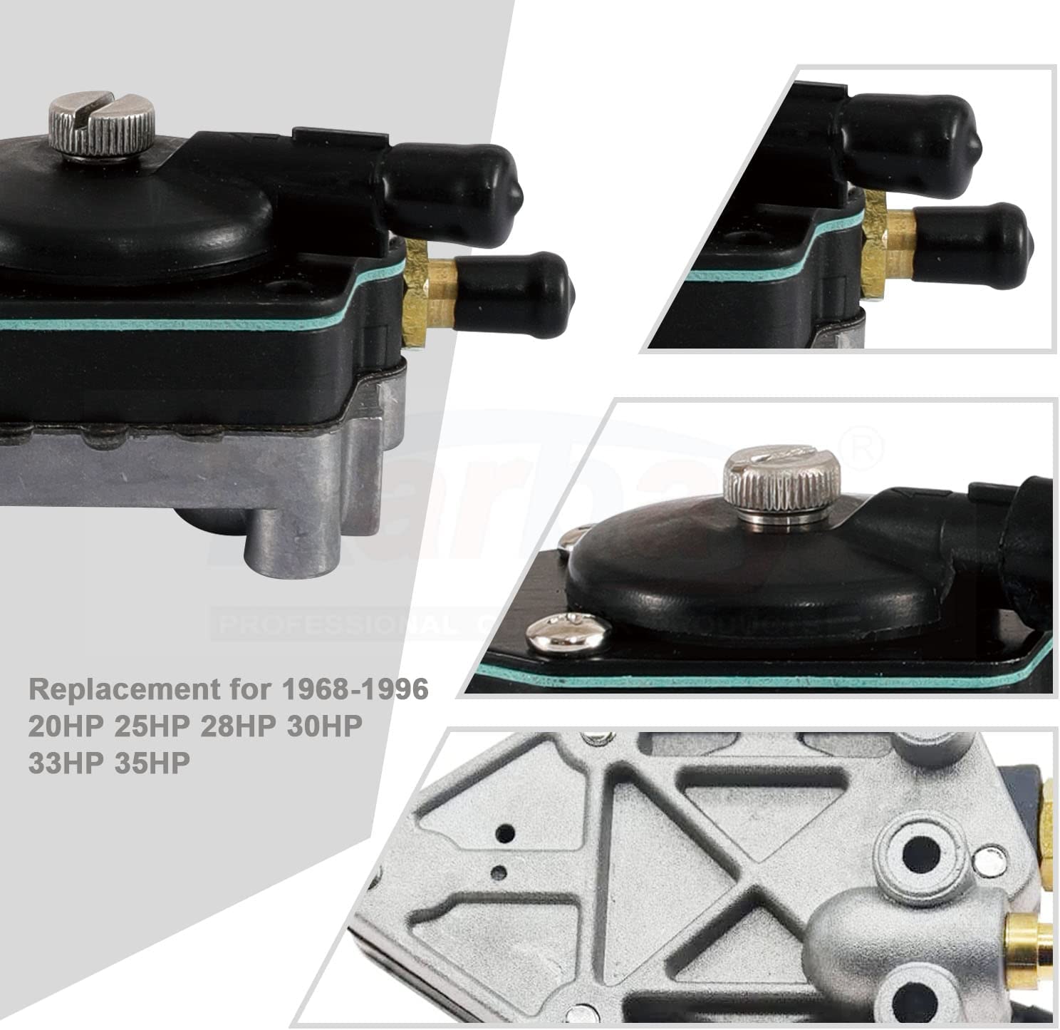 Karbay 18-7352 438556 Outboard Fuel Pump with Gasket Compatible with Johnson Evinrude Outboard 25-140HP Boat Motor for Johnson/Evinrude 18-7352.