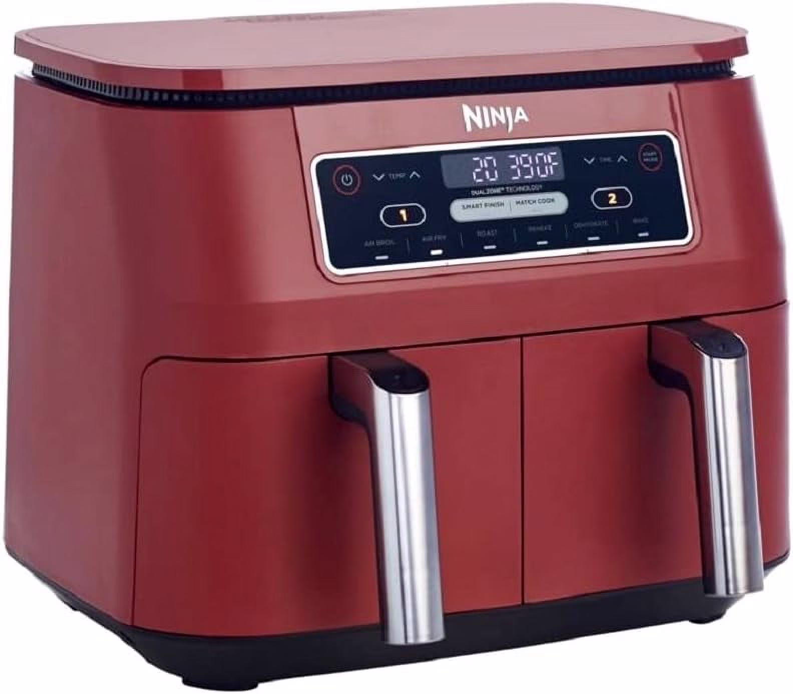 Restored Ninja DZ401 Foodi 6-in-1 10-qt. 2-Basket Air Fryer with DualZone Technology, Cinnamon Red (Refurbished)