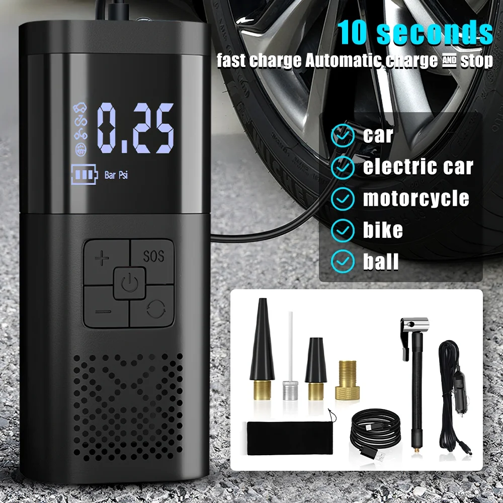 DFITO 150PSI 12V Car Digital Electric Tire Inflator LCD Air Pump Compressor Portable,Corded