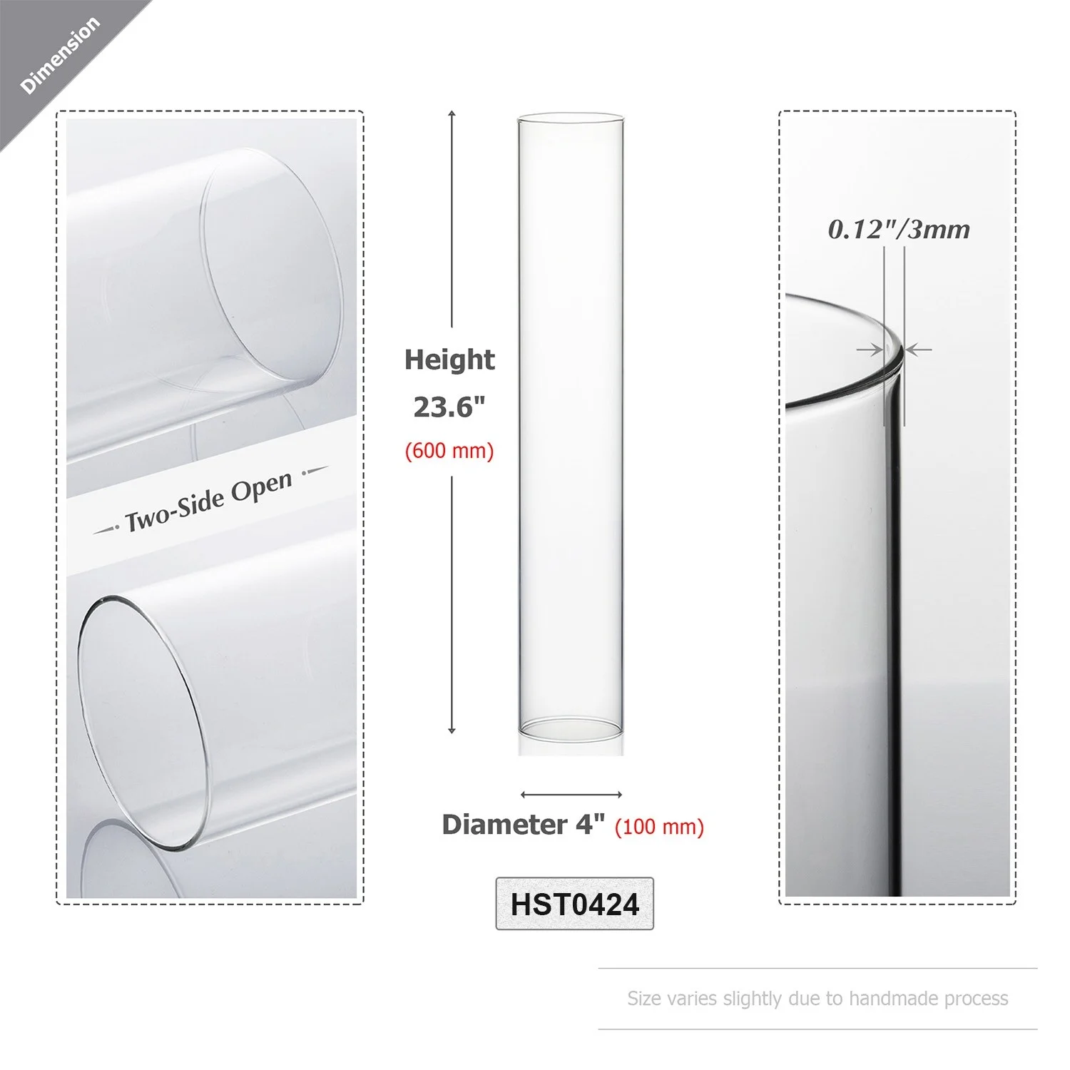 WGV International Clear Glass Cylinder Hurricane Chimney Tube, Candle Cover - 1 Piece 4