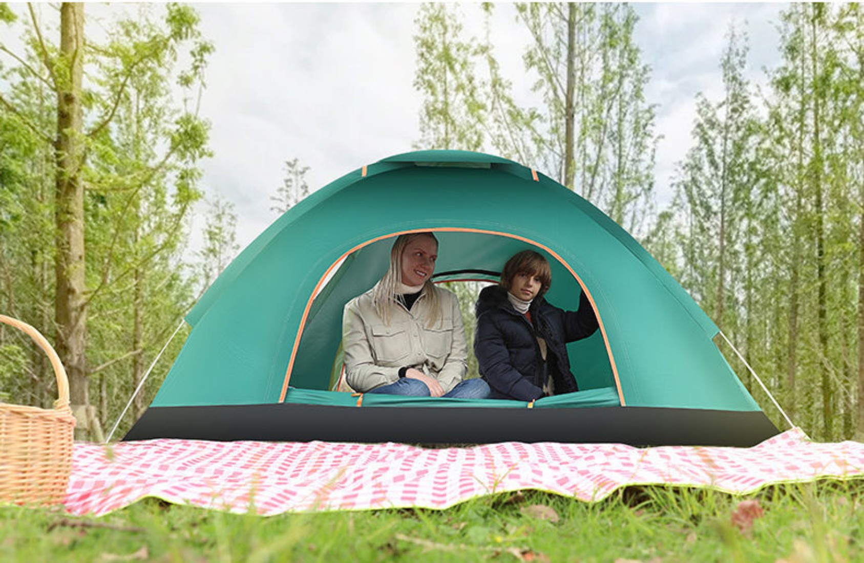 Camping Dome Tent,Automatic Instant Pop Up Tent Waterproof Outdoor Camper Hiking Canopy 2 Person