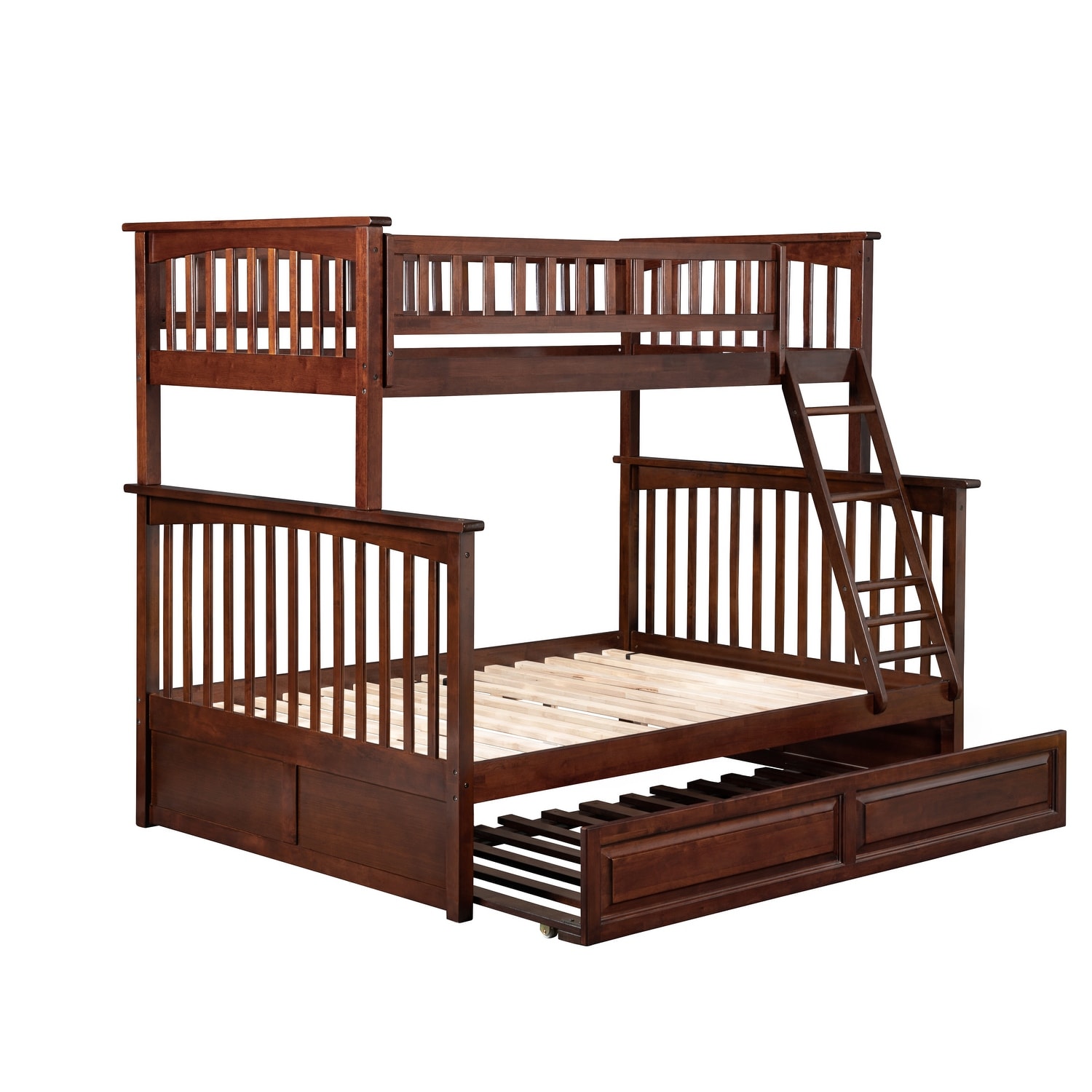AFI Columbia Bunk Bed Twin over Full with Twin Trundle in Walnut