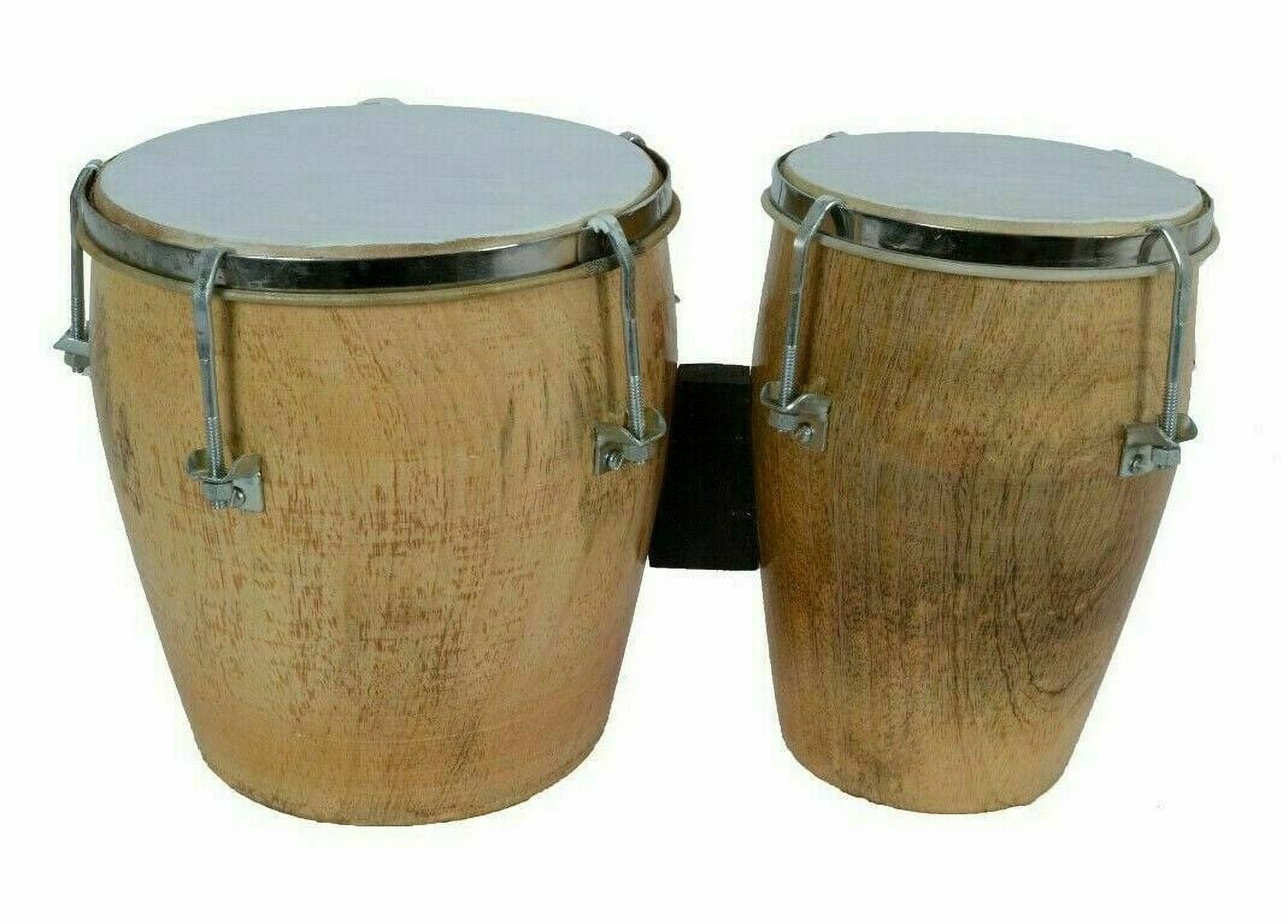 Naad Folk Musical Instrument Two Piece Bango Drum Set Natural Wood Bongo Drum Set, Instruments Set,