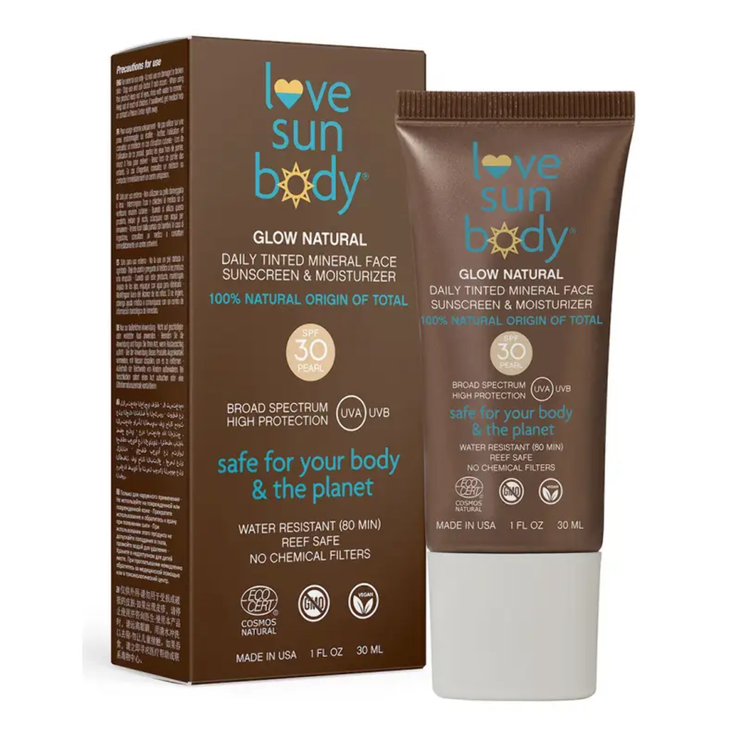 Love Sun Body Glow Natural Daily Tinted Mineral Face Sunscreen  Moisturizer (Pearl) SPF30 30ml