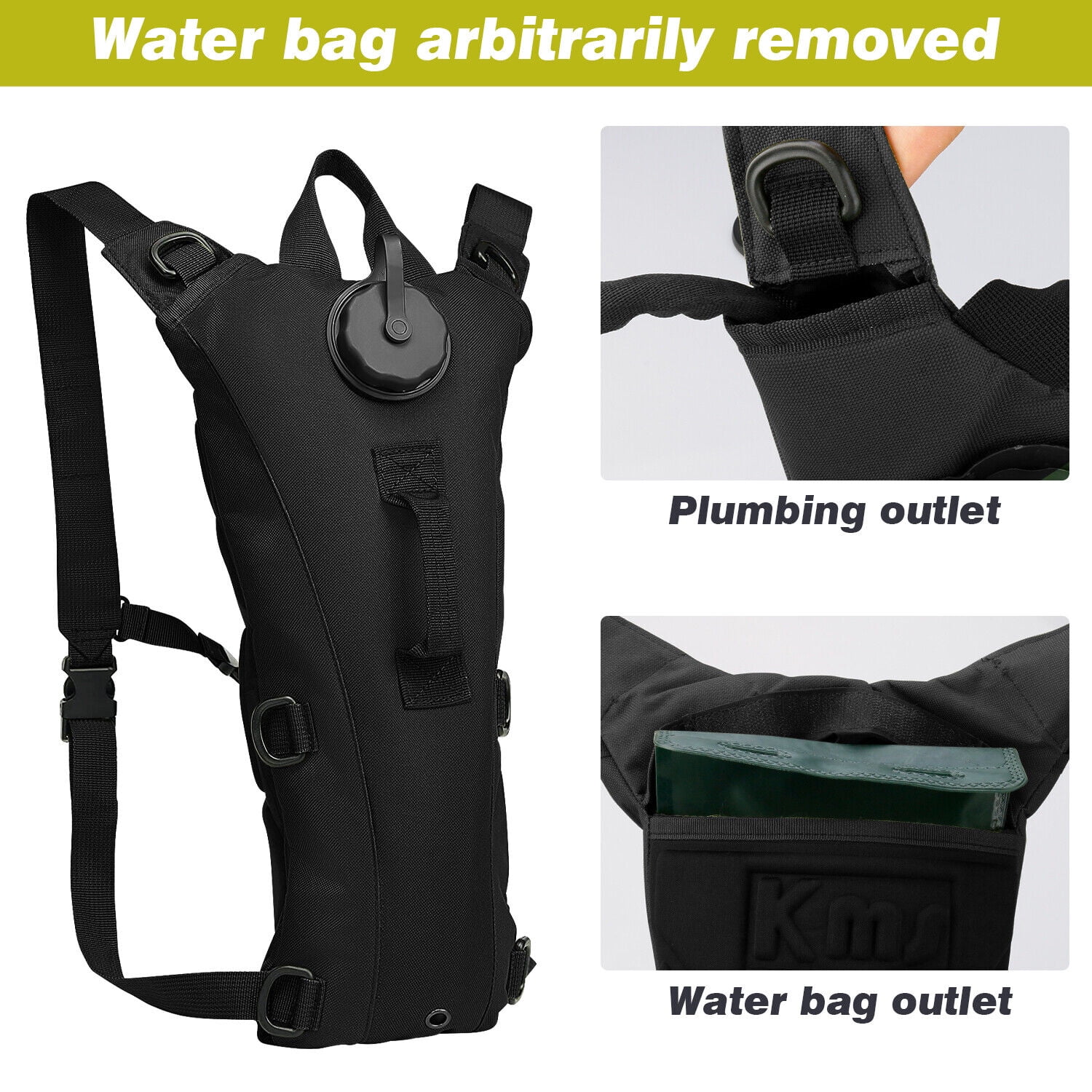Hydration Pack Backpack with 3L Bladder,Tactical Water Bag Hiking, Biking, USA