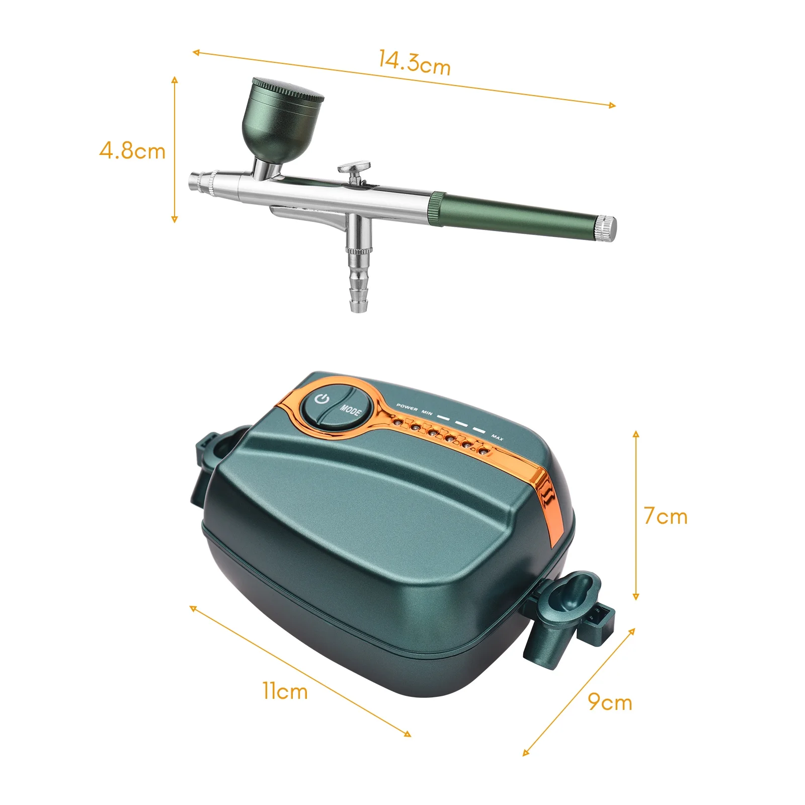 Multi-functional Airbrush Kit with Compressor Handheld Air Brush Set Dual-Action 5-level Adjustable Pressure Max.25PSI with 3pcs Paint Cups for Painting Craft Model Coloring Nail Art Makeup