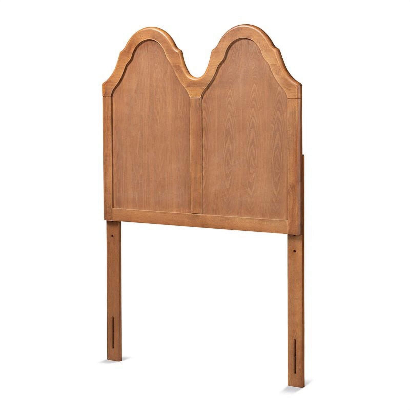 Bowery Hill Ash Walnut Finished Wood Twin Size Arched Headboard