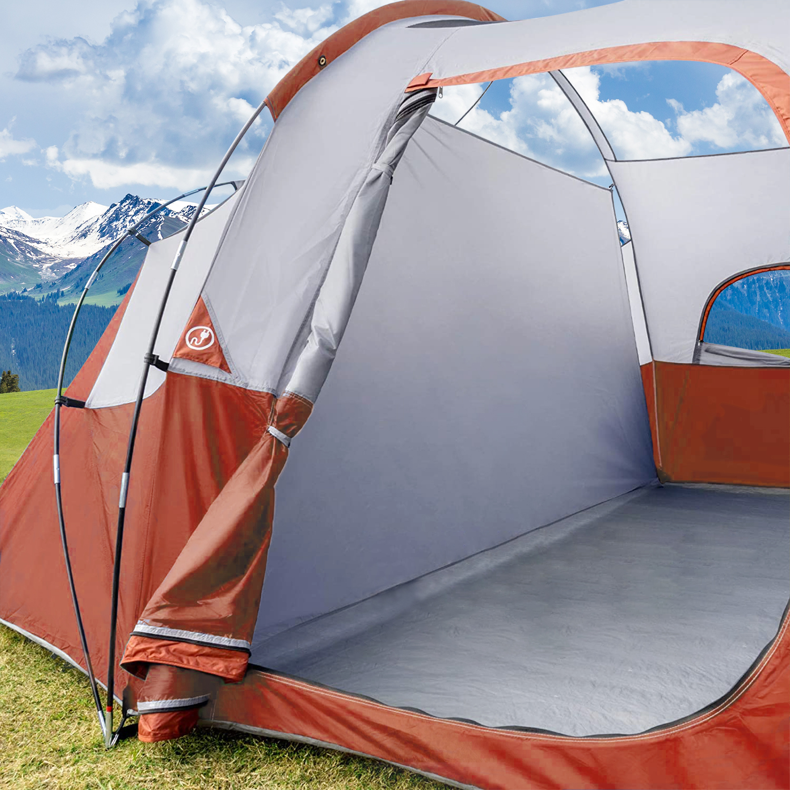 CAMPROS Tent 9 Person Camping Tents, Waterproof Windproof Family Tent with Top Rainfly